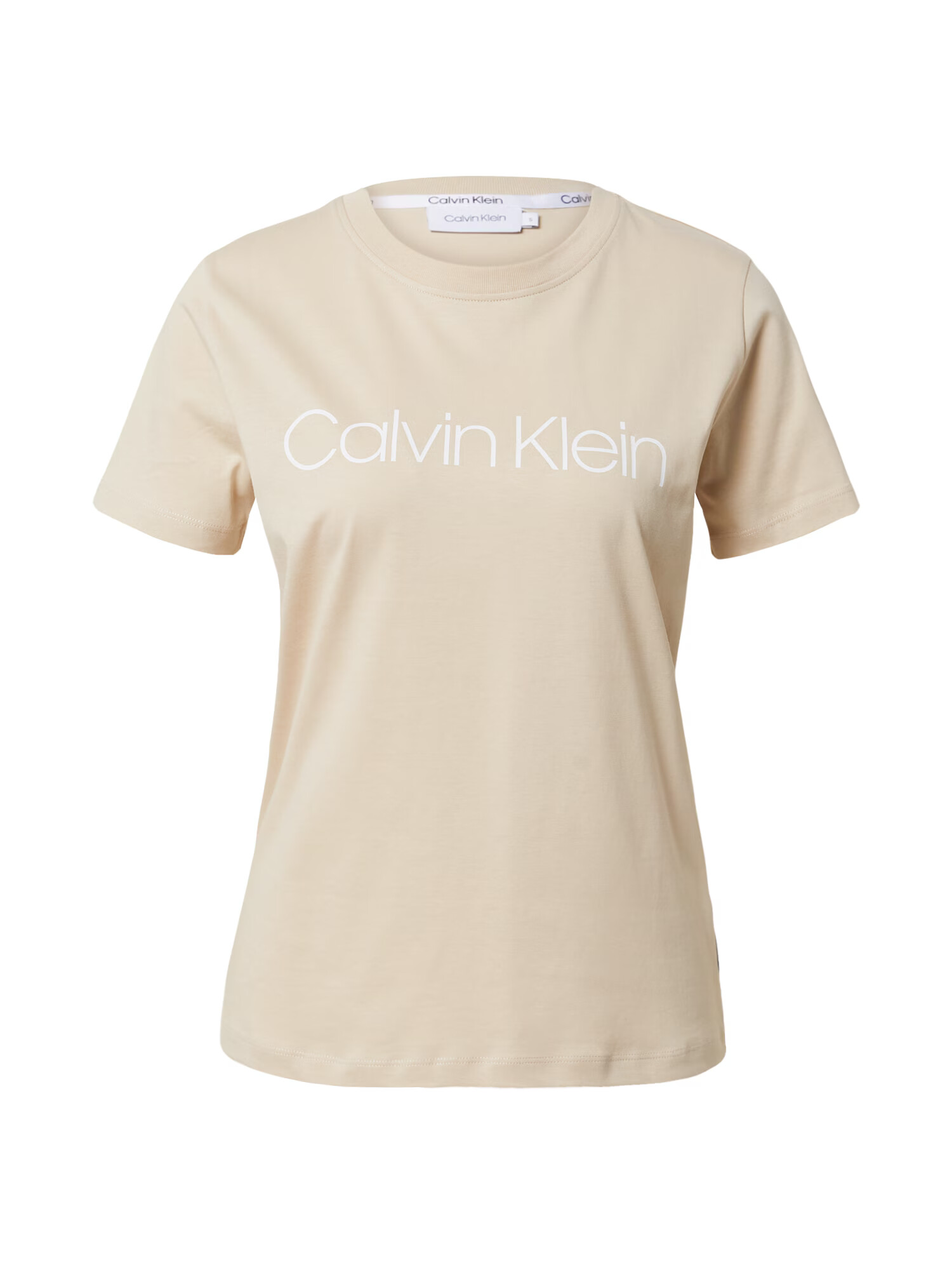 Calvin Klein Tricou bej închis / alb - Pled.ro