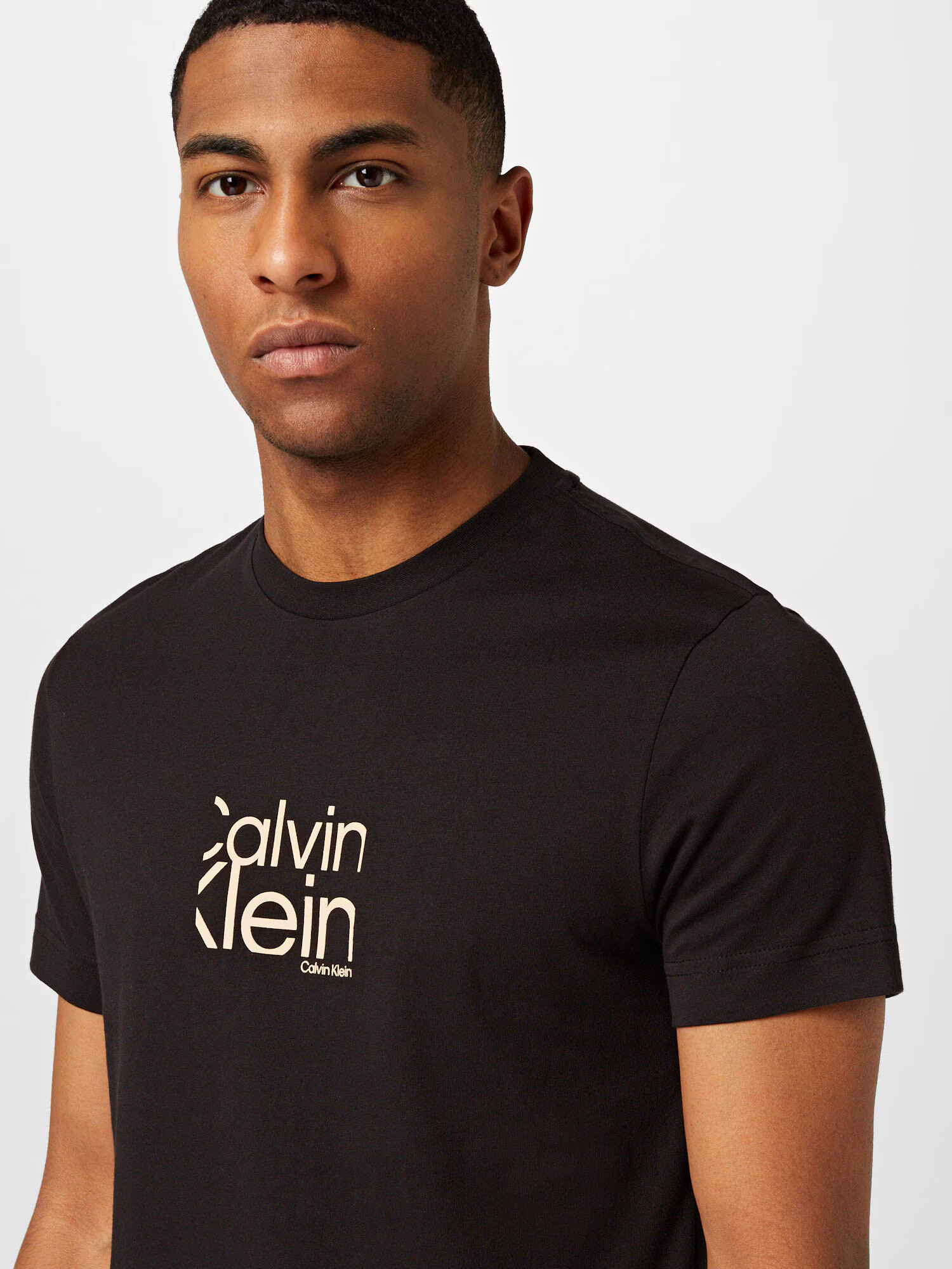 Calvin Klein Tricou bej / negru - Pled.ro