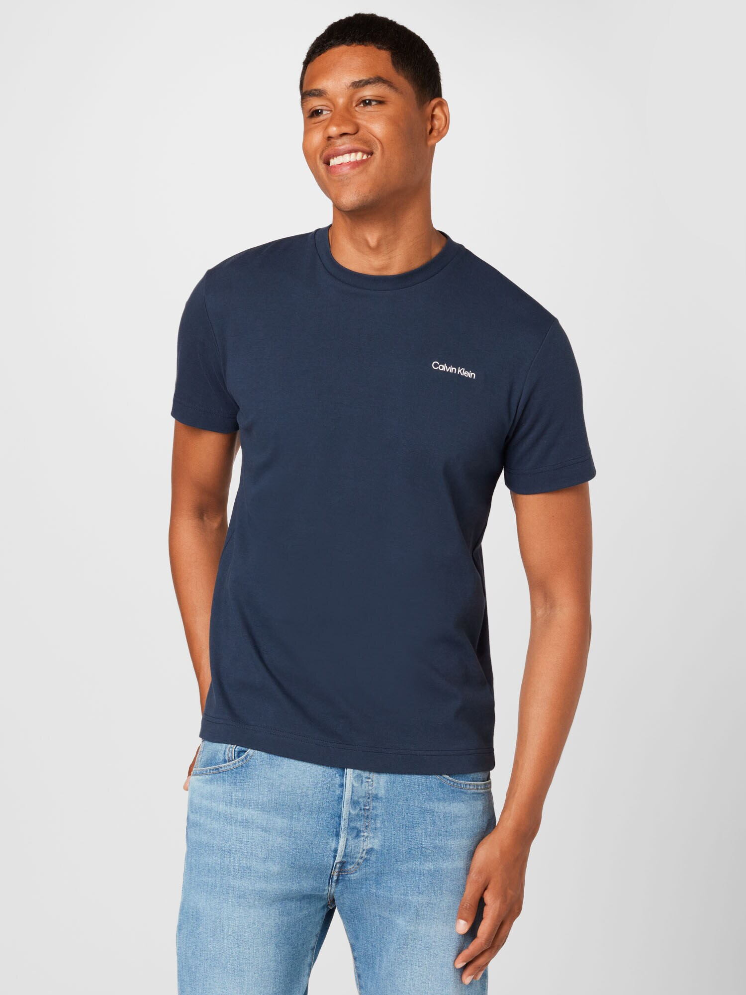 Calvin Klein Tricou bleumarin / alb - Pled.ro