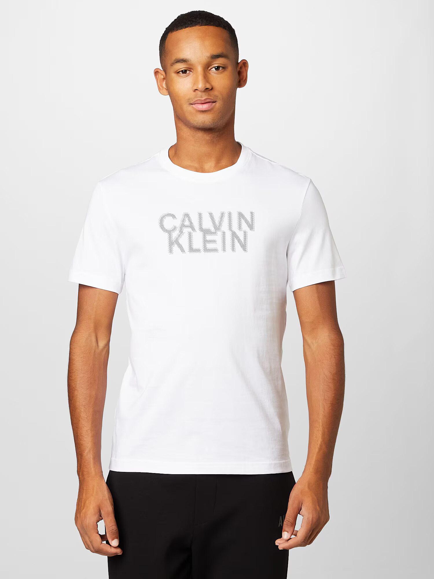 Calvin Klein Tricou gri metalic / alb - Pled.ro