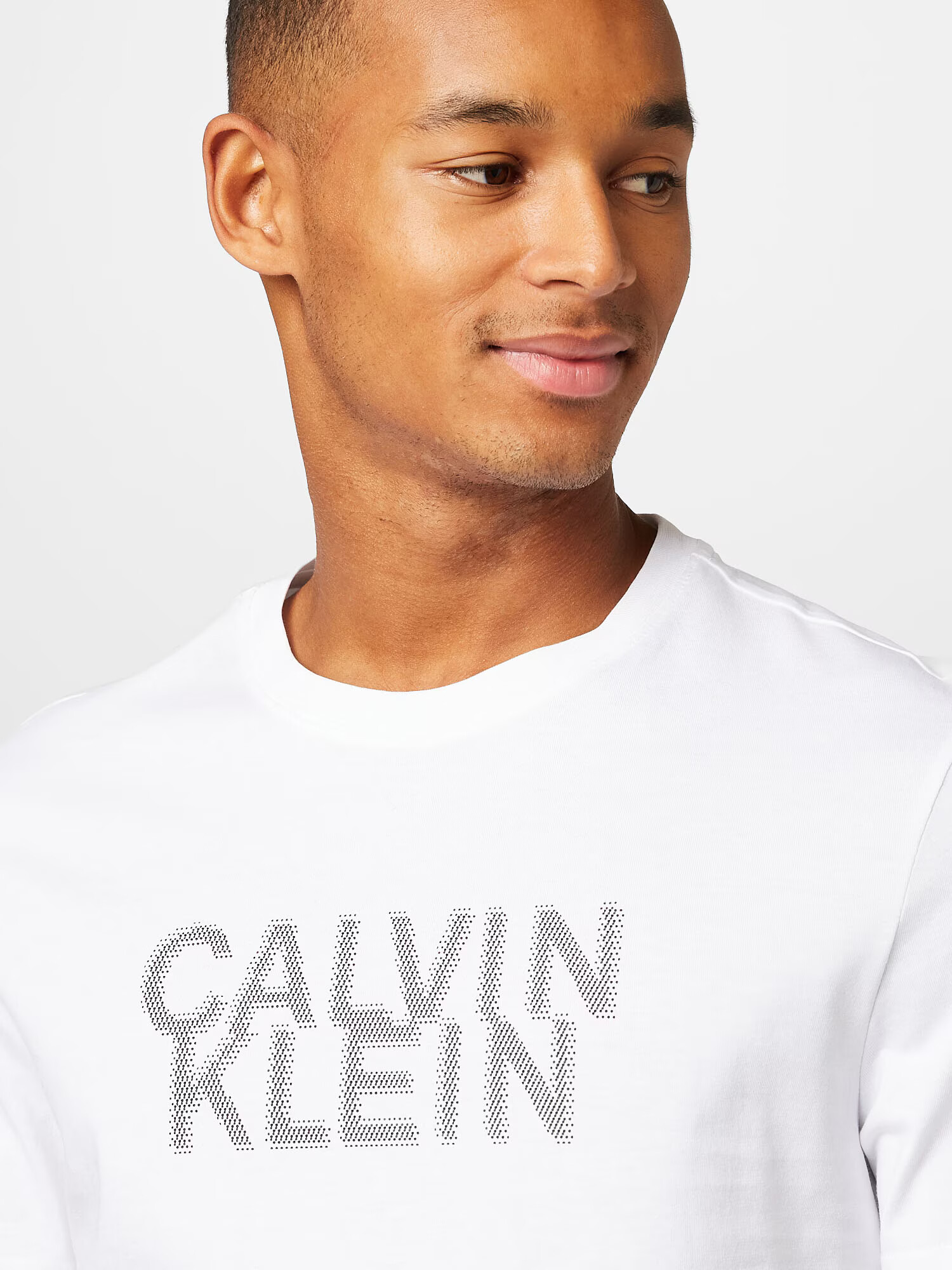 Calvin Klein Tricou gri metalic / alb - Pled.ro