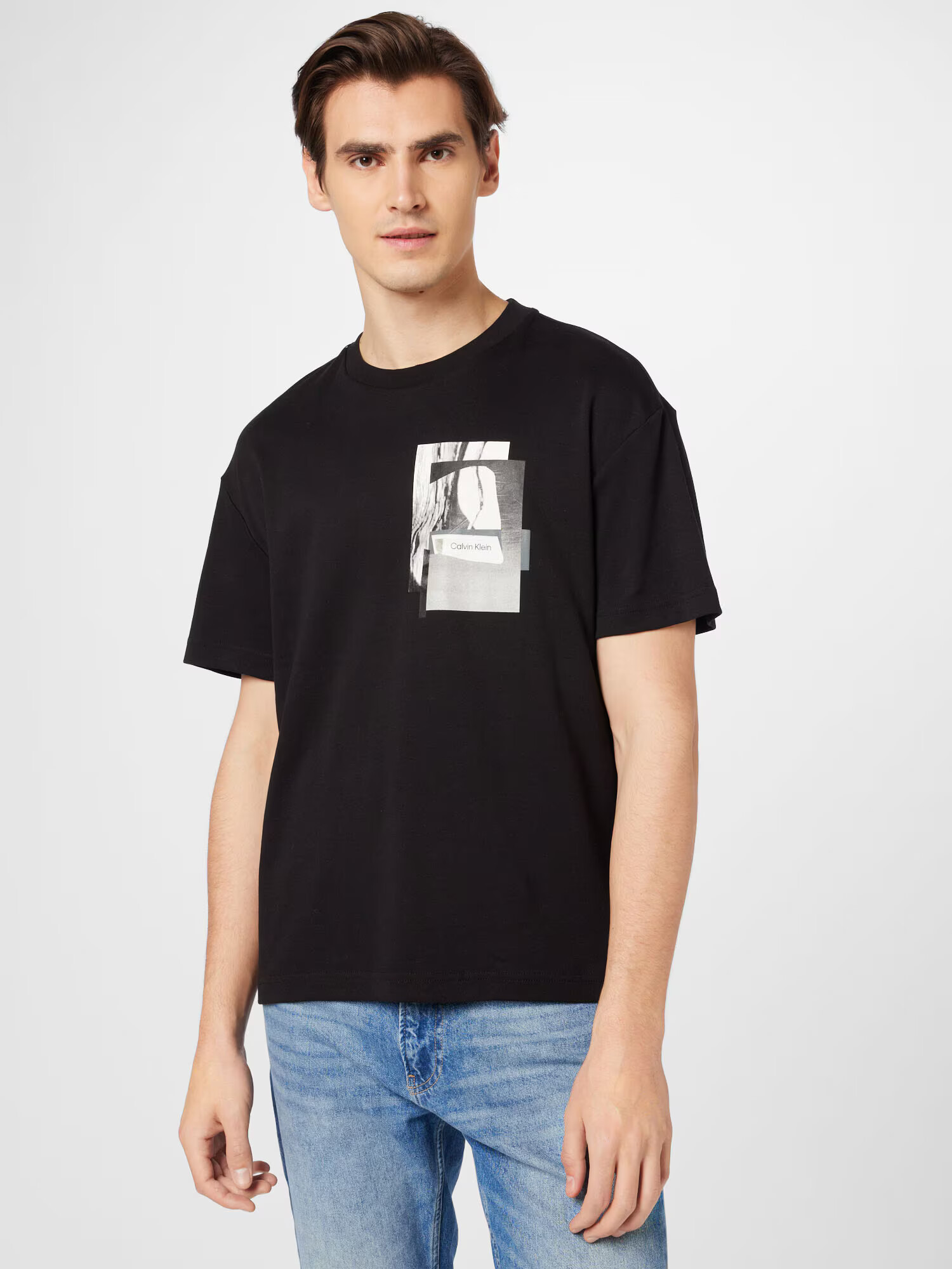 Calvin Klein Tricou gri metalic / gri piatră / negru / alb murdar - Pled.ro