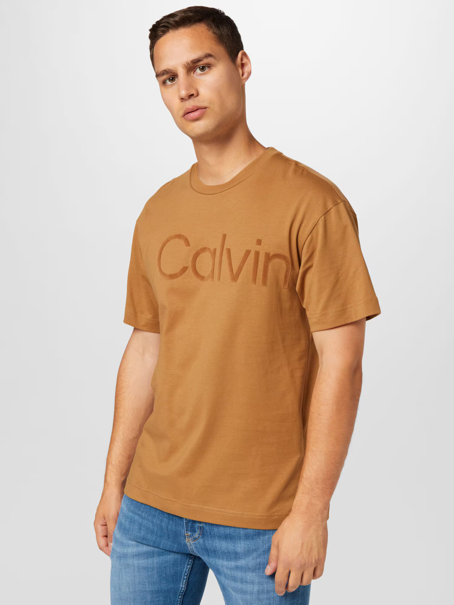 Calvin Klein Tricou maro cămilă - Pled.ro