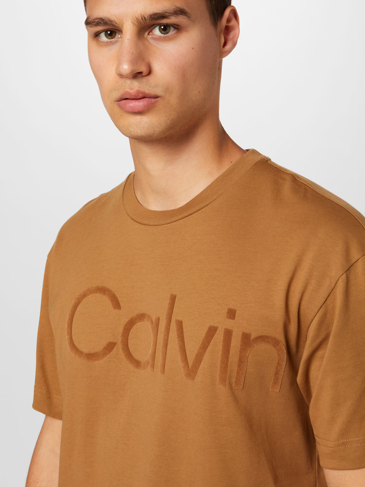 Calvin Klein Tricou maro cămilă - Pled.ro