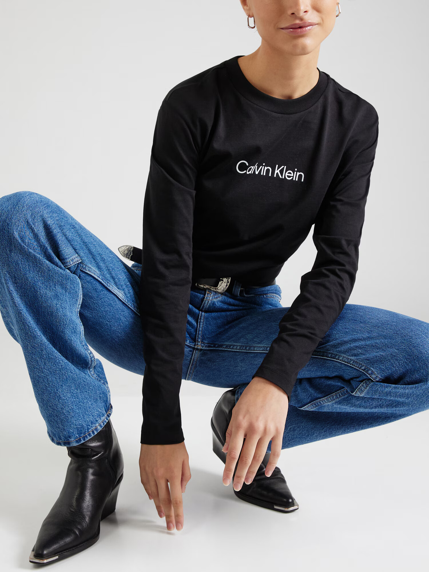 Calvin Klein Tricou negru / alb - Pled.ro