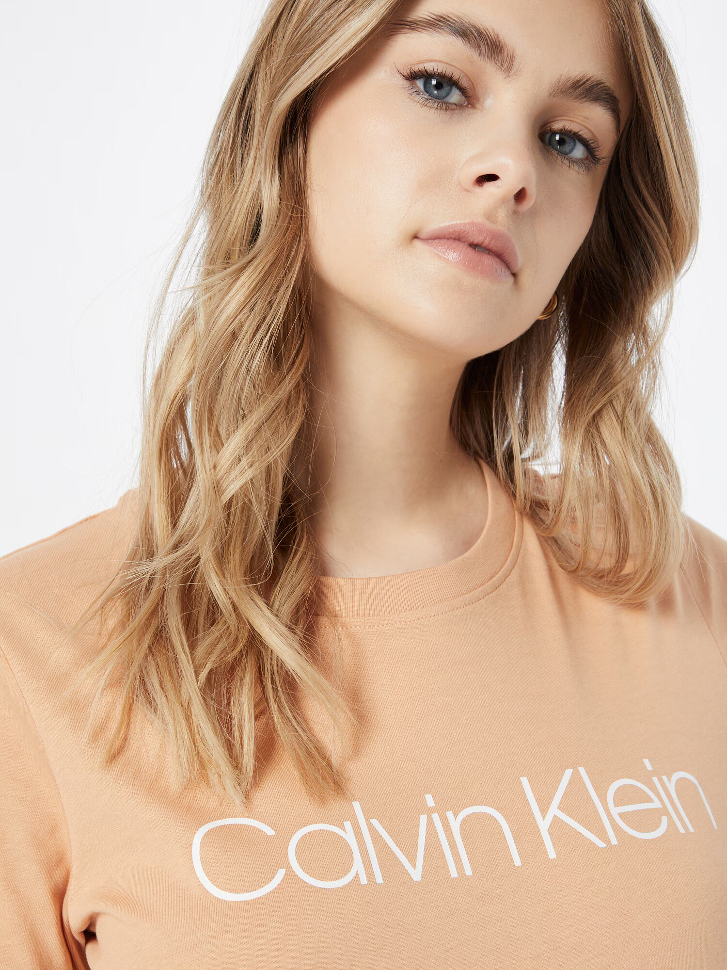 Calvin Klein Tricou portocaliu caisă / alb - Pled.ro