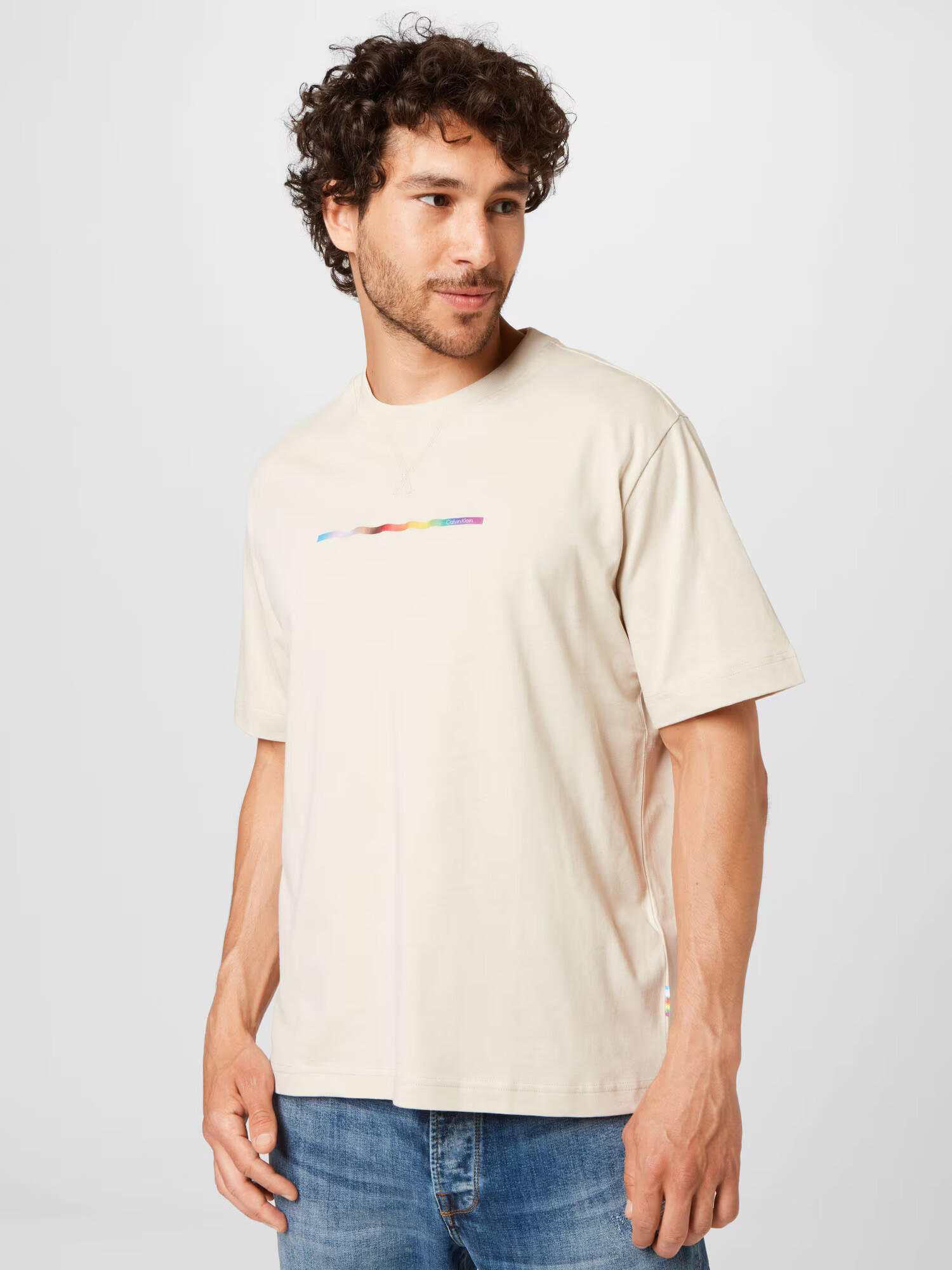 Calvin Klein Tricou 'PRIDE' crem / albastru / galben / lila / roșu - Pled.ro