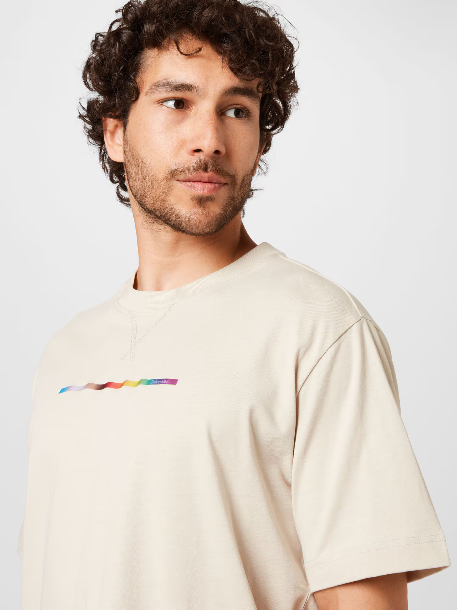 Calvin Klein Tricou 'PRIDE' crem / albastru / galben / lila / roșu - Pled.ro