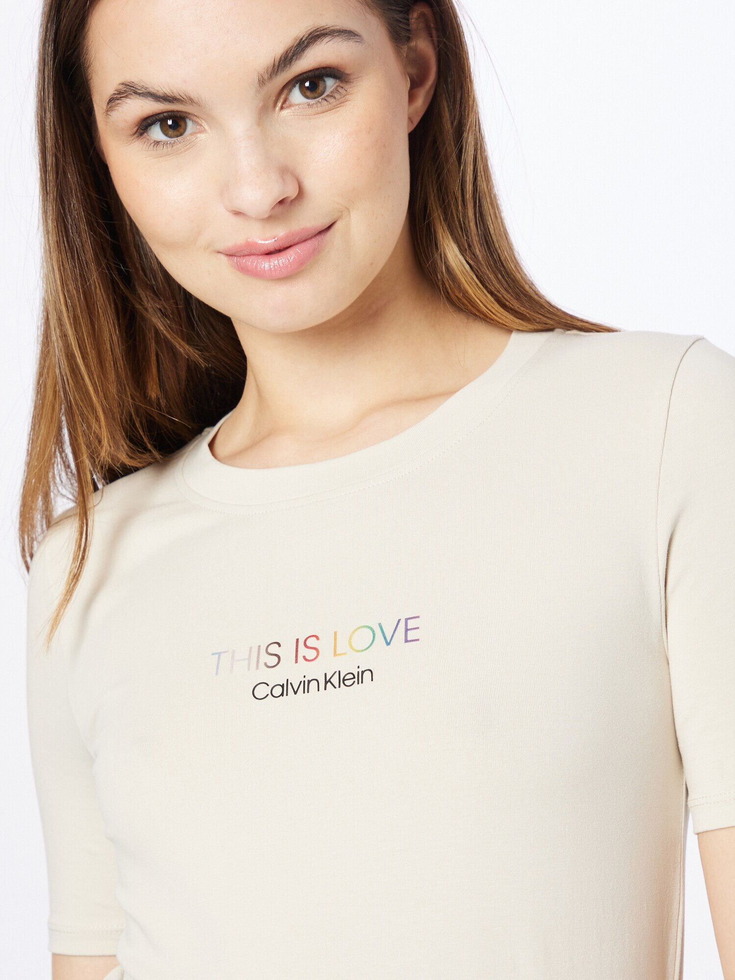 Calvin Klein Tricou 'PRIDE' crem / galben / gri piatră / lila / roșu - Pled.ro