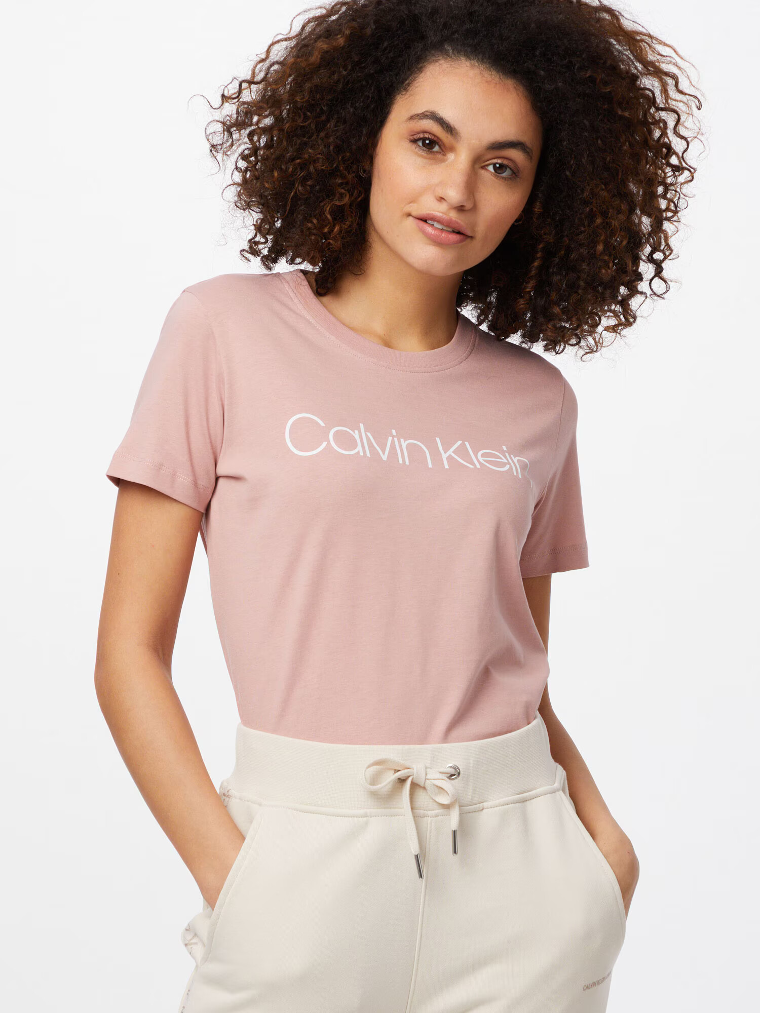 Calvin Klein Tricou roz pal / alb - Pled.ro