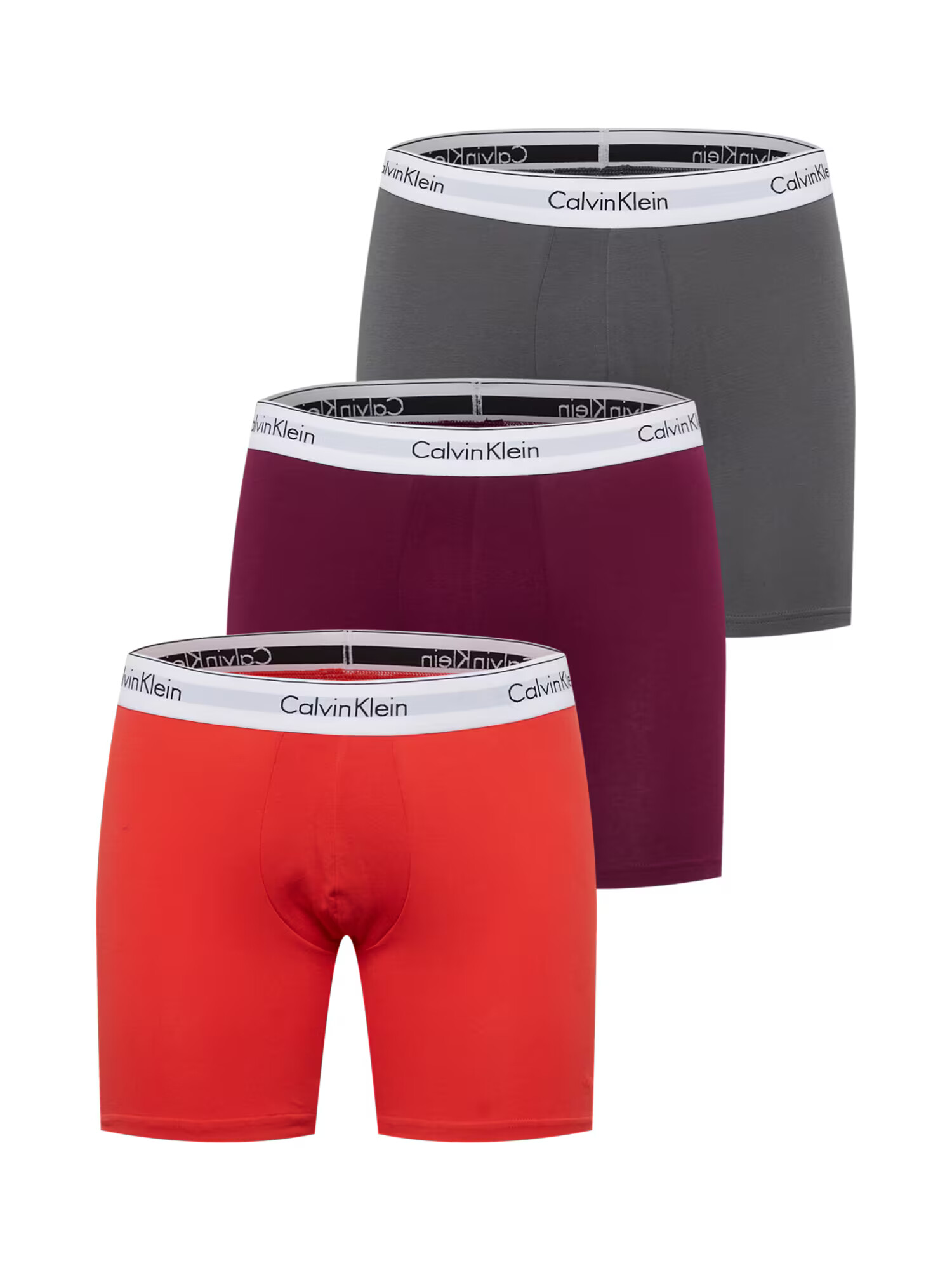 Calvin Klein Underwear Boxeri gri închis / mov zmeură / portocaliu / alb - Pled.ro