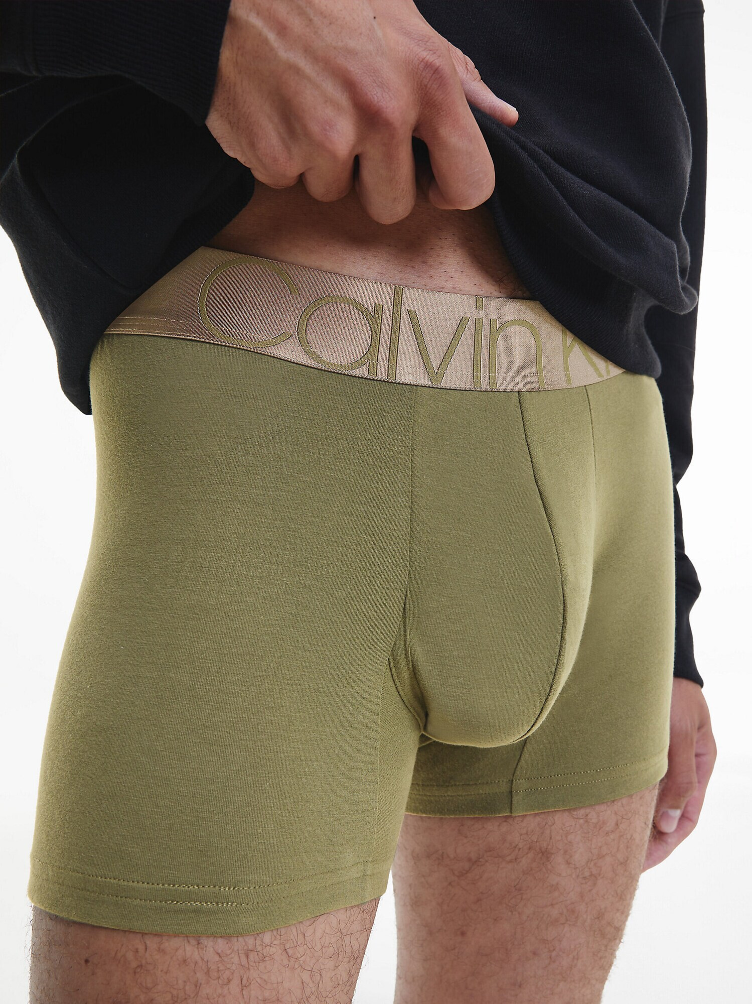 Calvin Klein Underwear Boxeri gri taupe / verde - Pled.ro