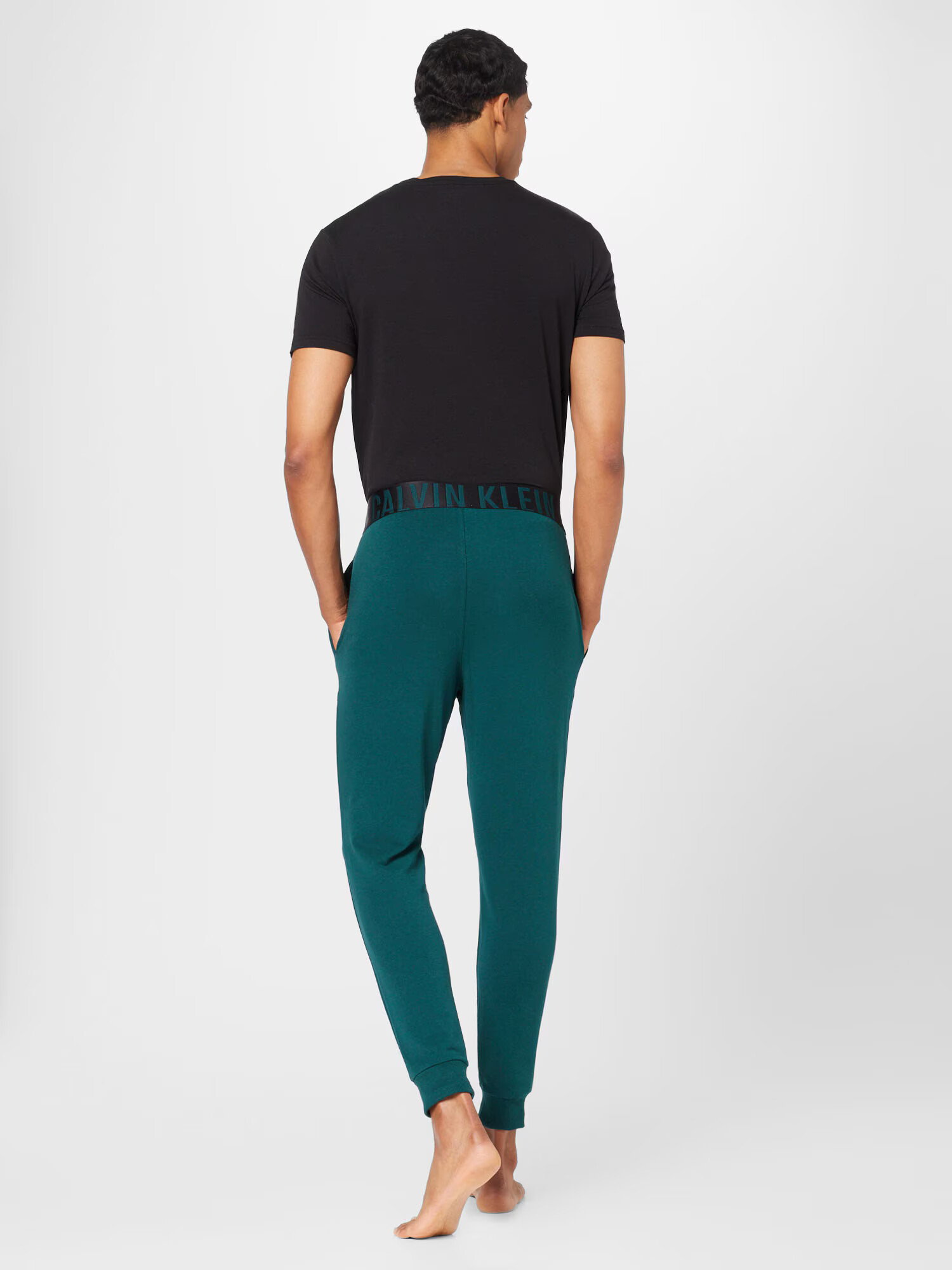 Calvin Klein Underwear Pantaloni de pijama verde smarald / negru - Pled.ro