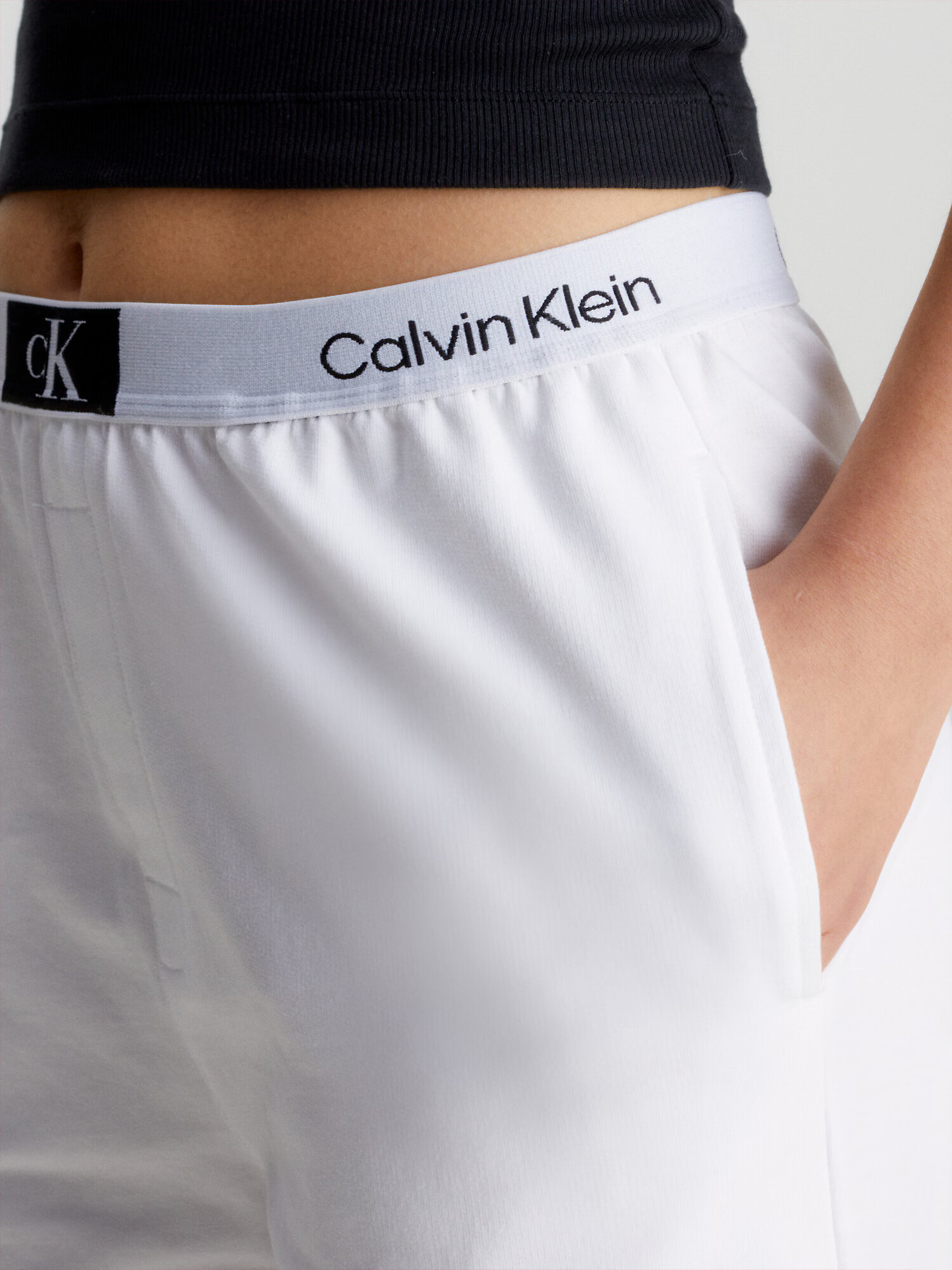 Calvin Klein Underwear Pantaloni cutați negru / alb murdar - Pled.ro