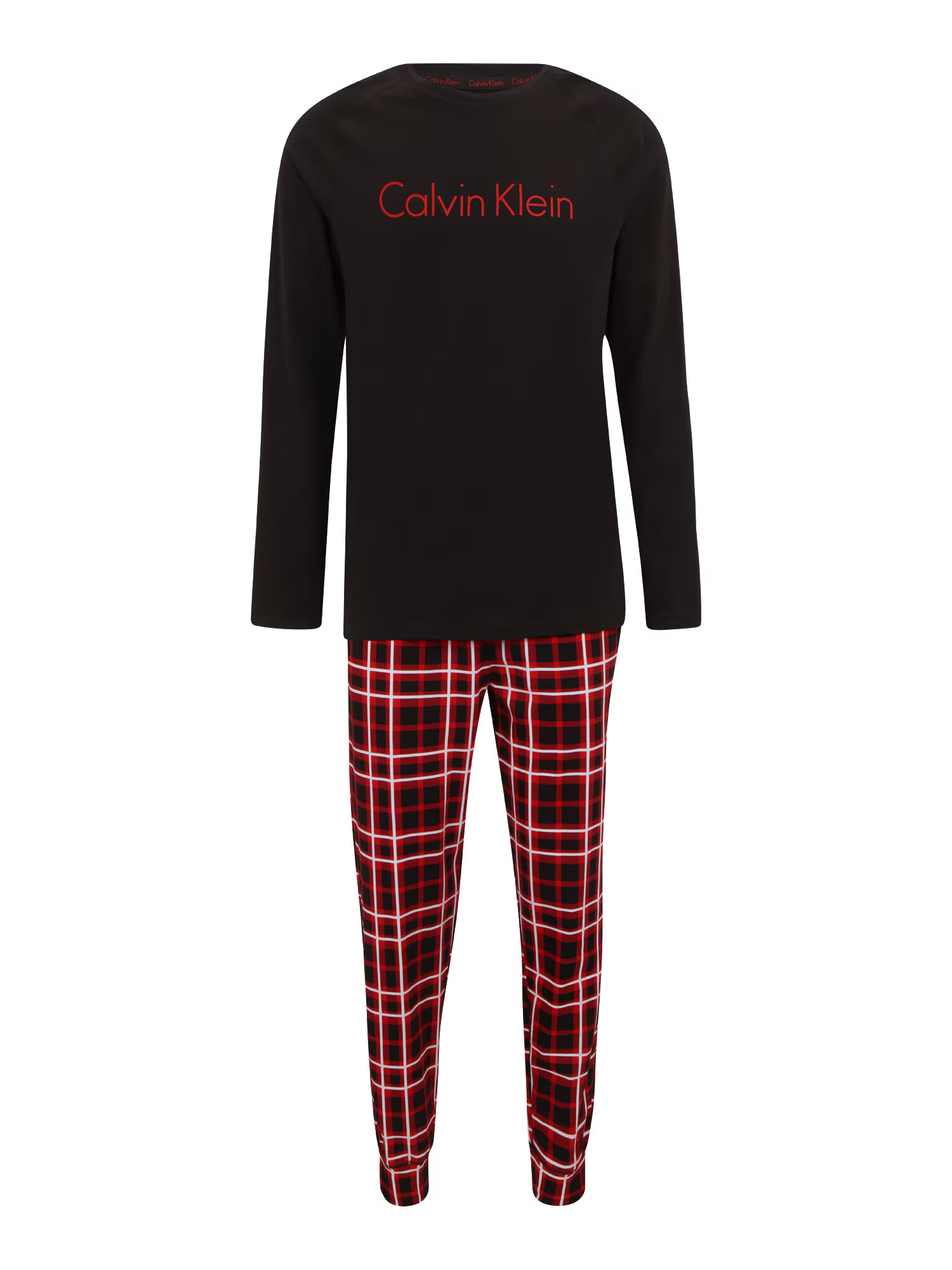 Calvin Klein Underwear Pijama lungă roșu / negru / alb - Pled.ro