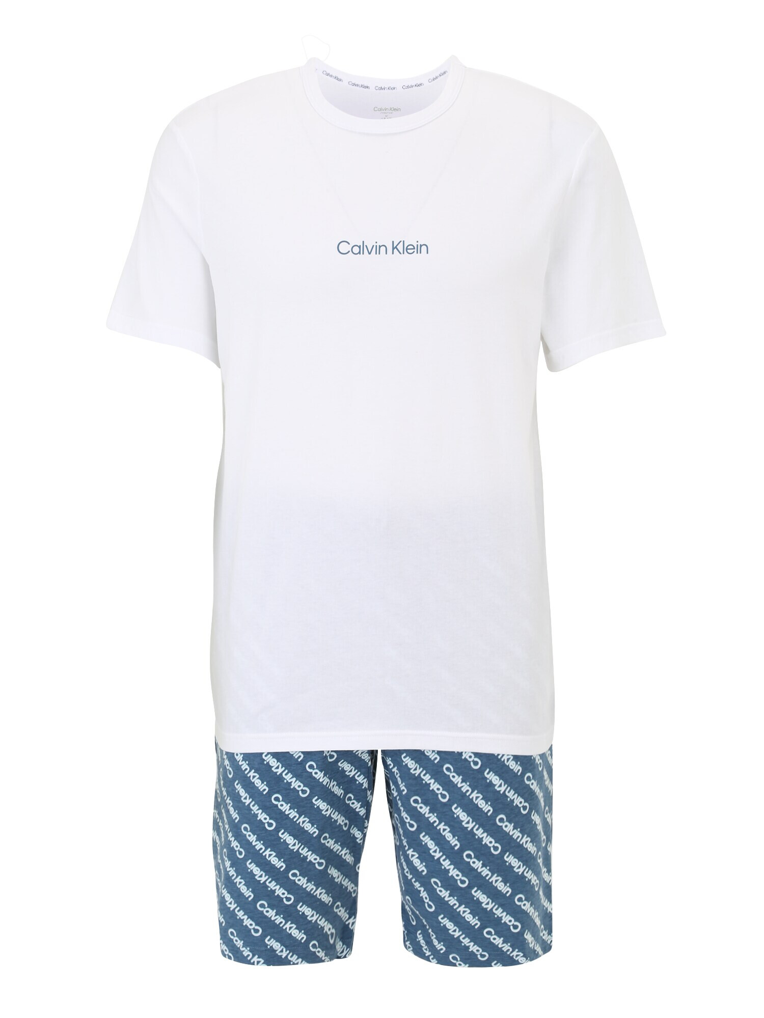 Calvin Klein Underwear Pijama scurtă albastru / alb - Pled.ro