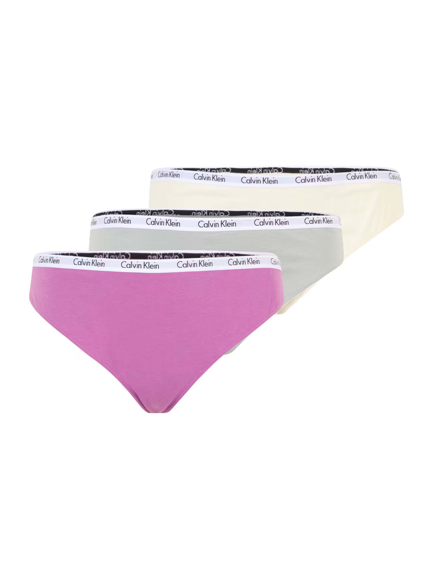 Calvin Klein Underwear Plus Tanga 'Carousel' crem / gri fumuriu / mov orhidee / negru - Pled.ro