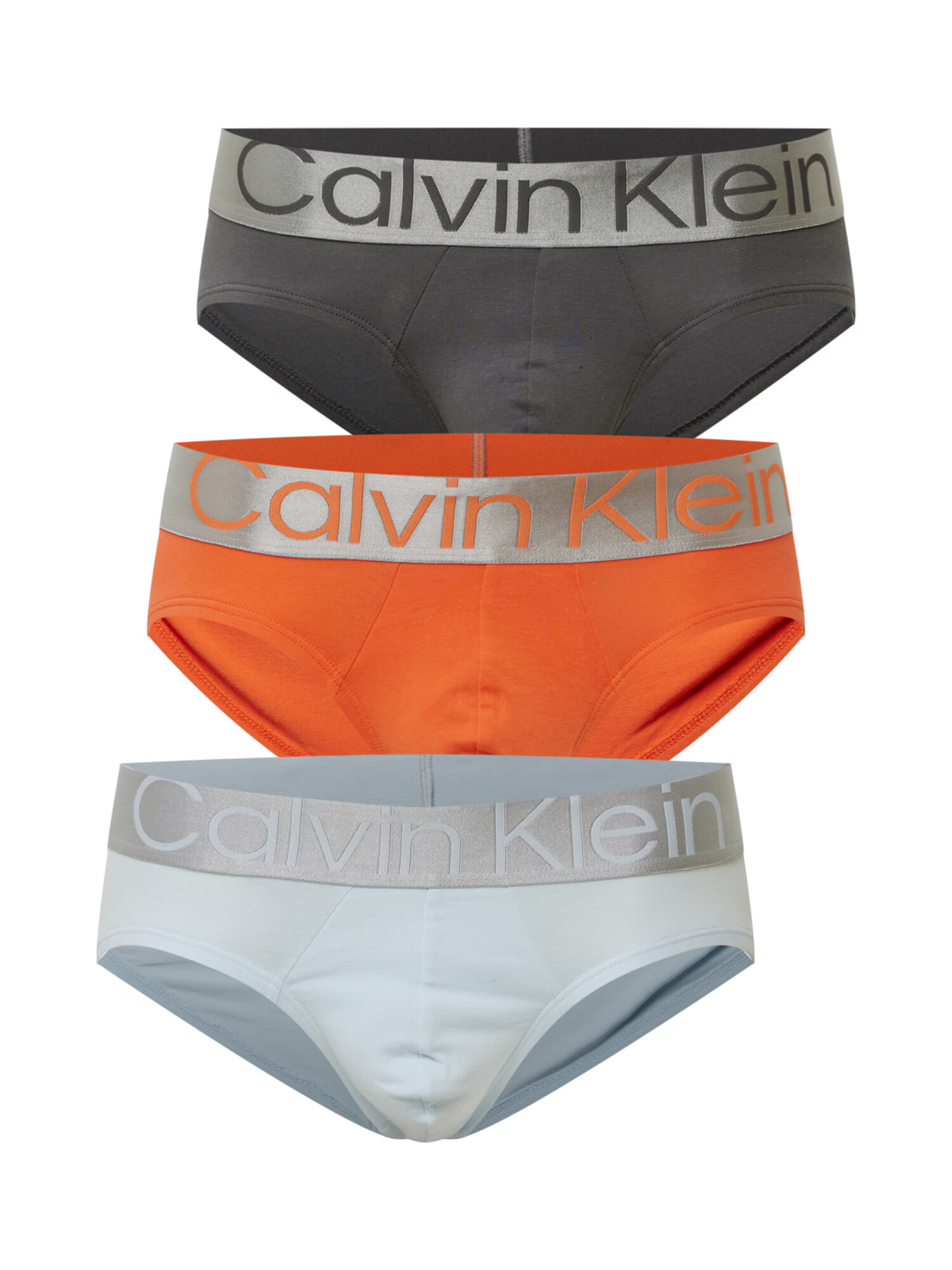 Calvin Klein Underwear Slip 'Steel' albastru pastel / gri / gri argintiu / portocaliu - Pled.ro