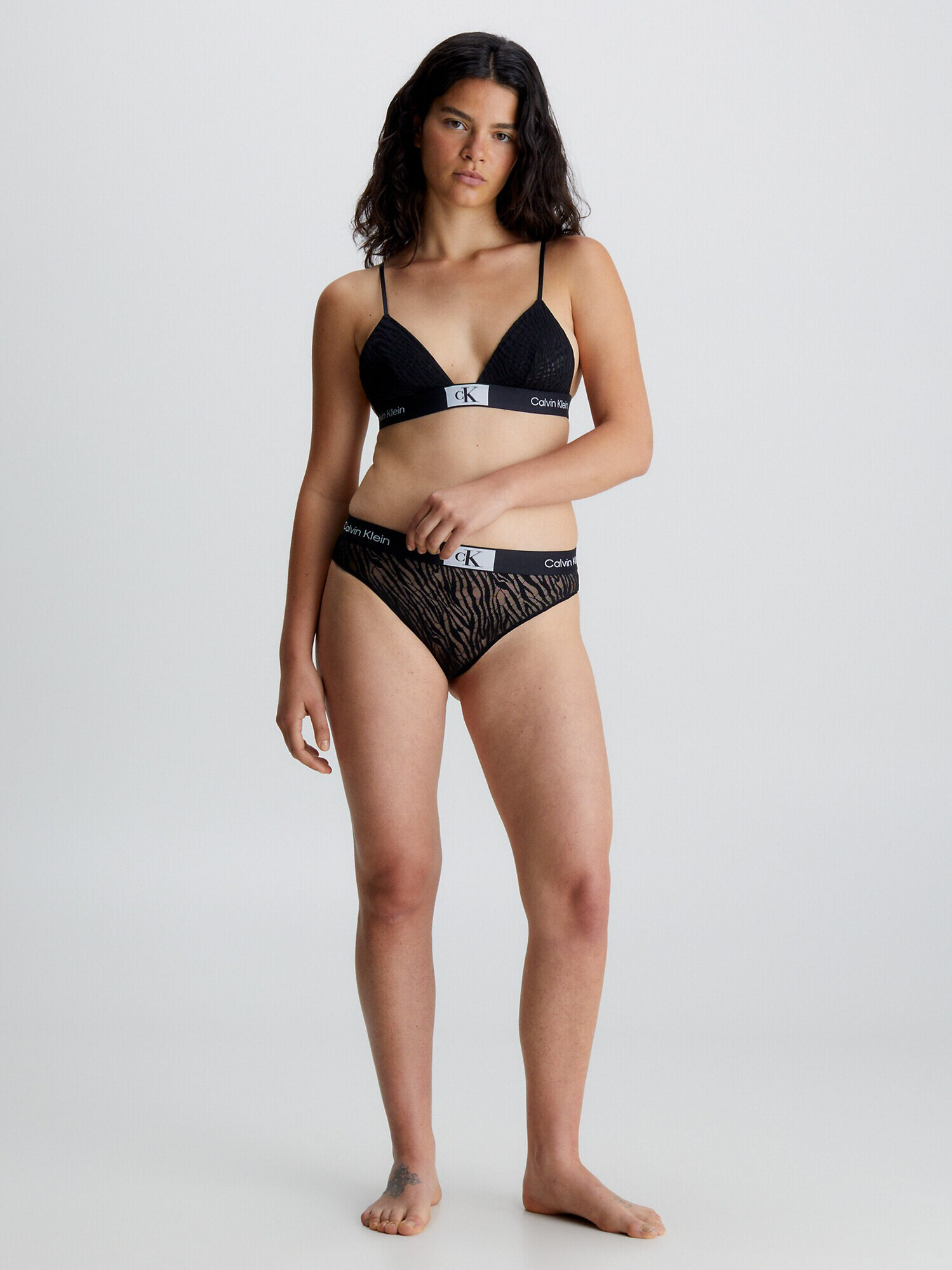 Calvin Klein Underwear Sutien negru / alb - Pled.ro