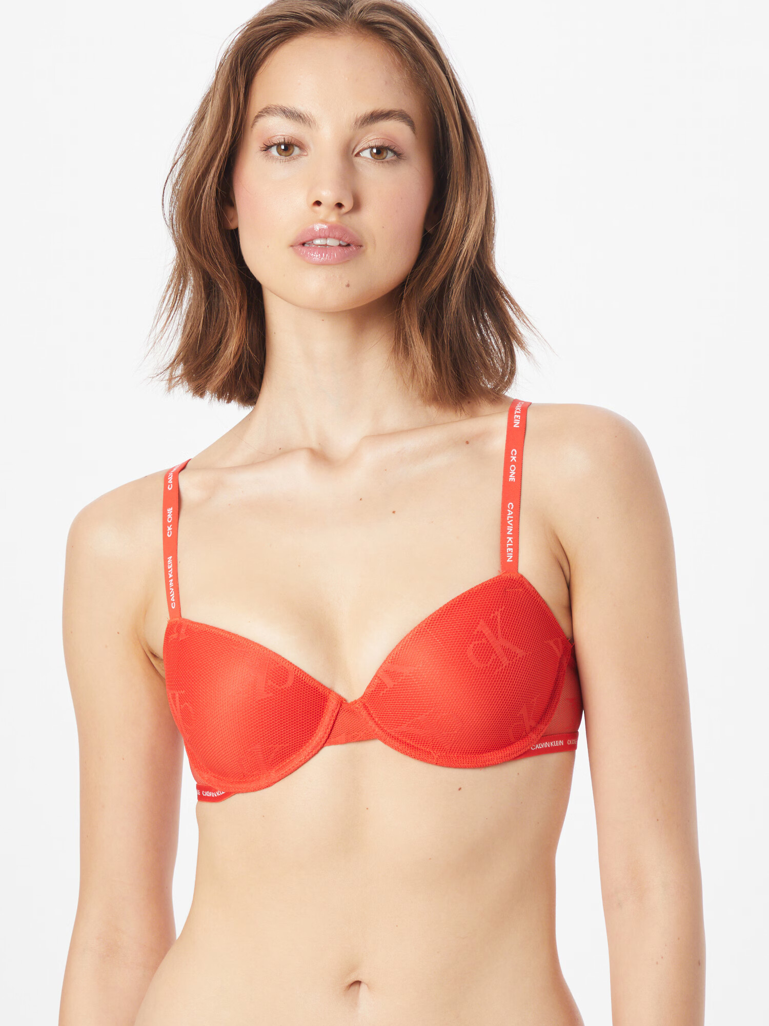 Calvin Klein Underwear Sutien roșu orange / alb - Pled.ro