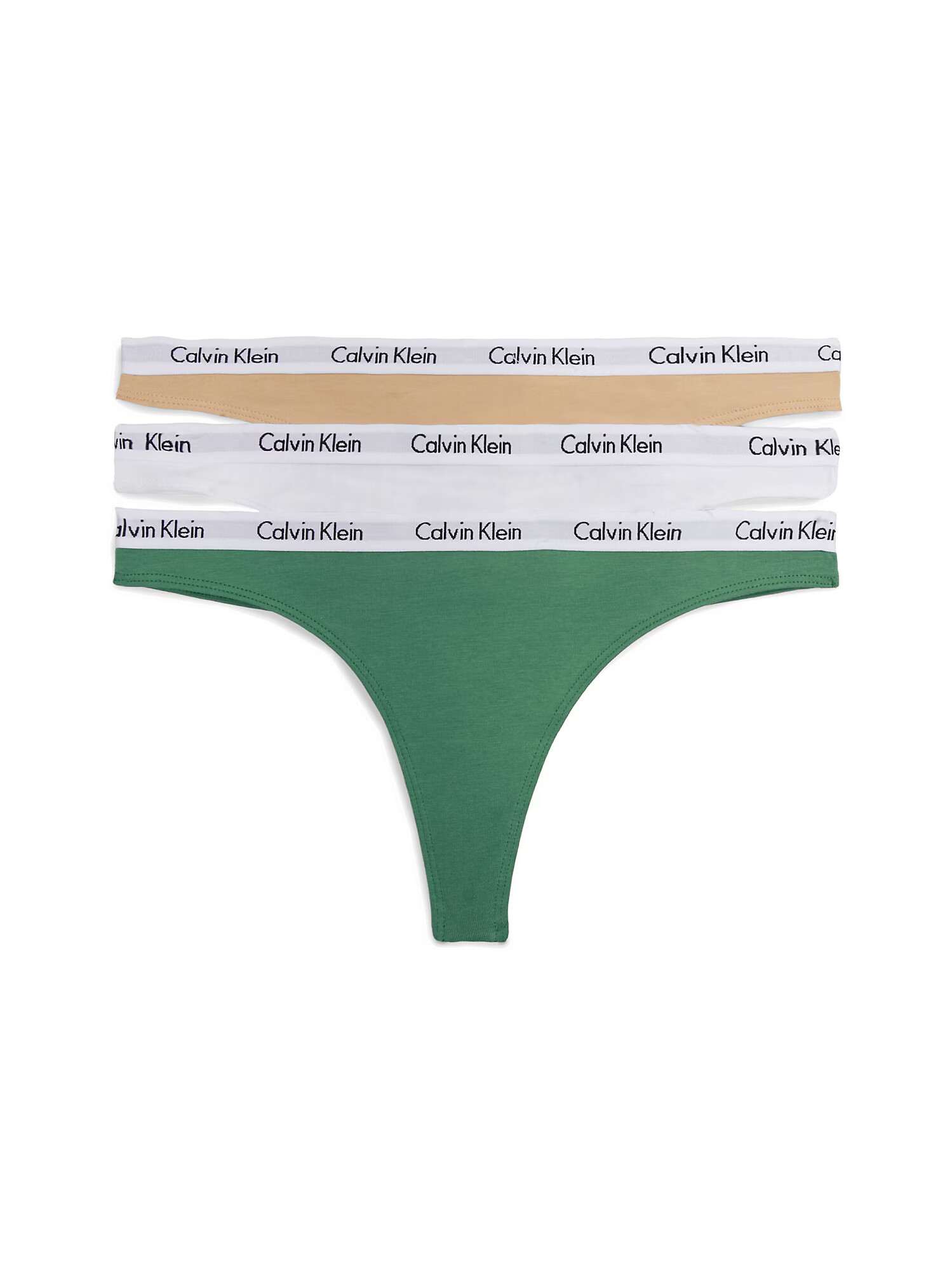 Calvin Klein Underwear Tanga 'Carousel' bej deschis / verde iarbă / negru / alb - Pled.ro