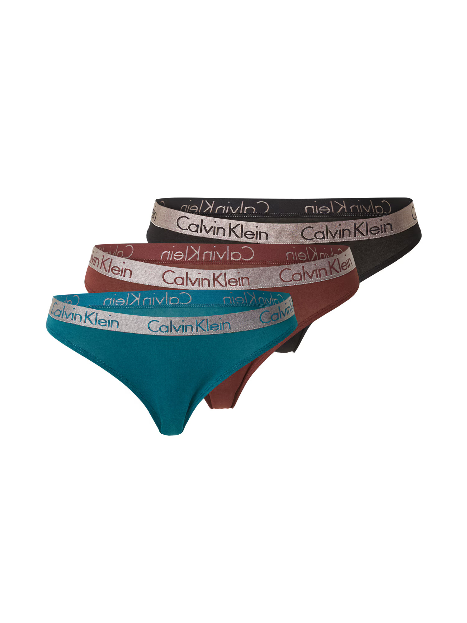 Calvin Klein Underwear Tanga cyan / gri deschis / roșu vin / negru - Pled.ro