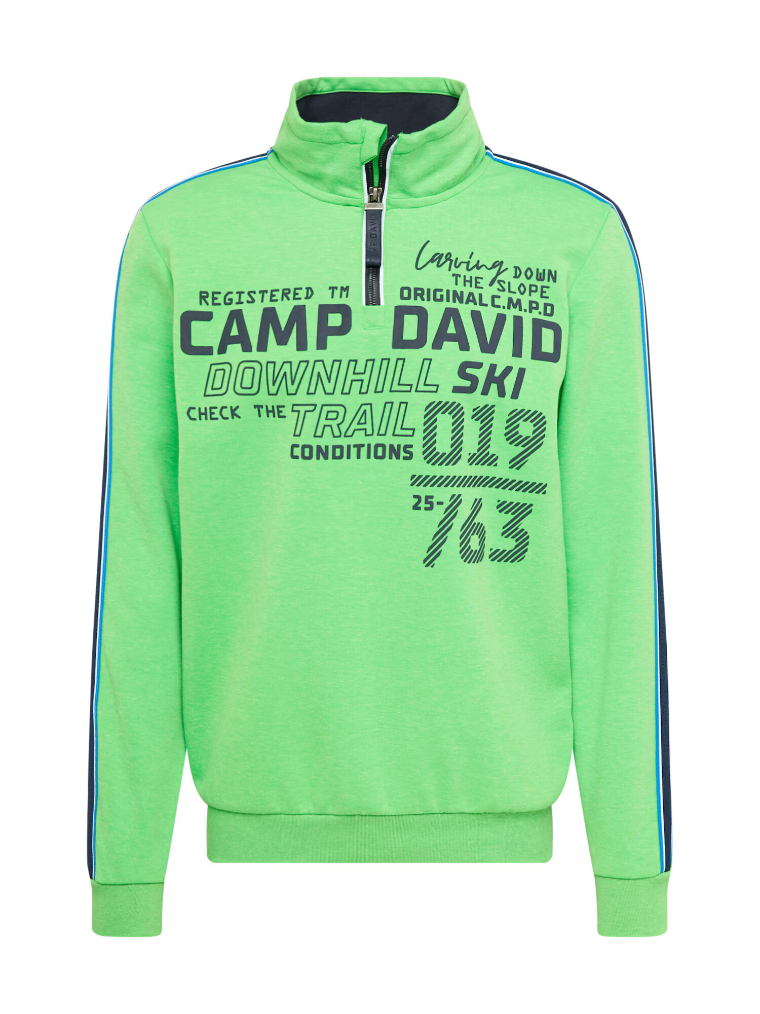 CAMP DAVID Bluză de molton albastru marin / albastru regal / verde neon / alb - Pled.ro