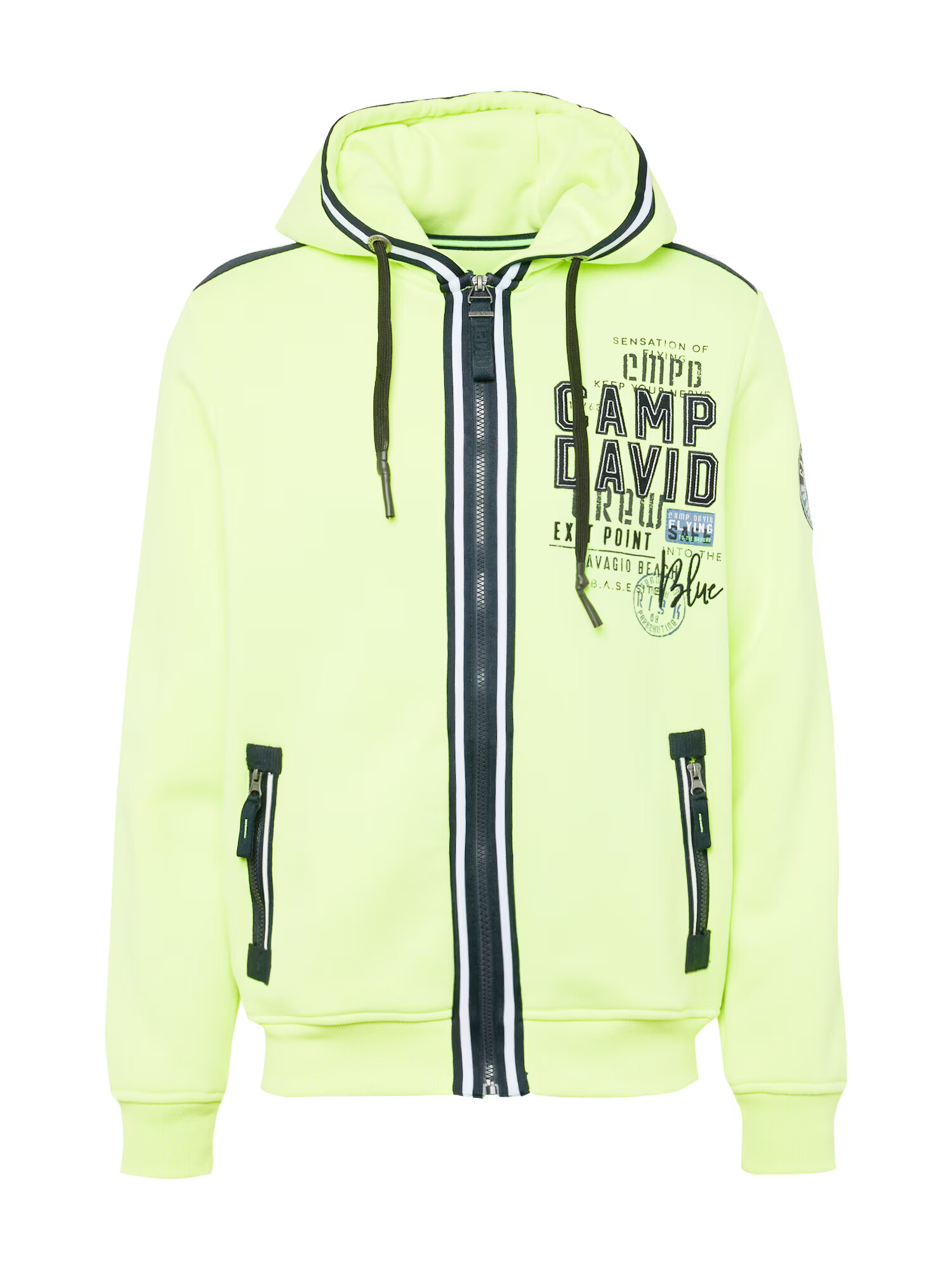 CAMP DAVID Hanorac bleumarin / verde neon - Pled.ro