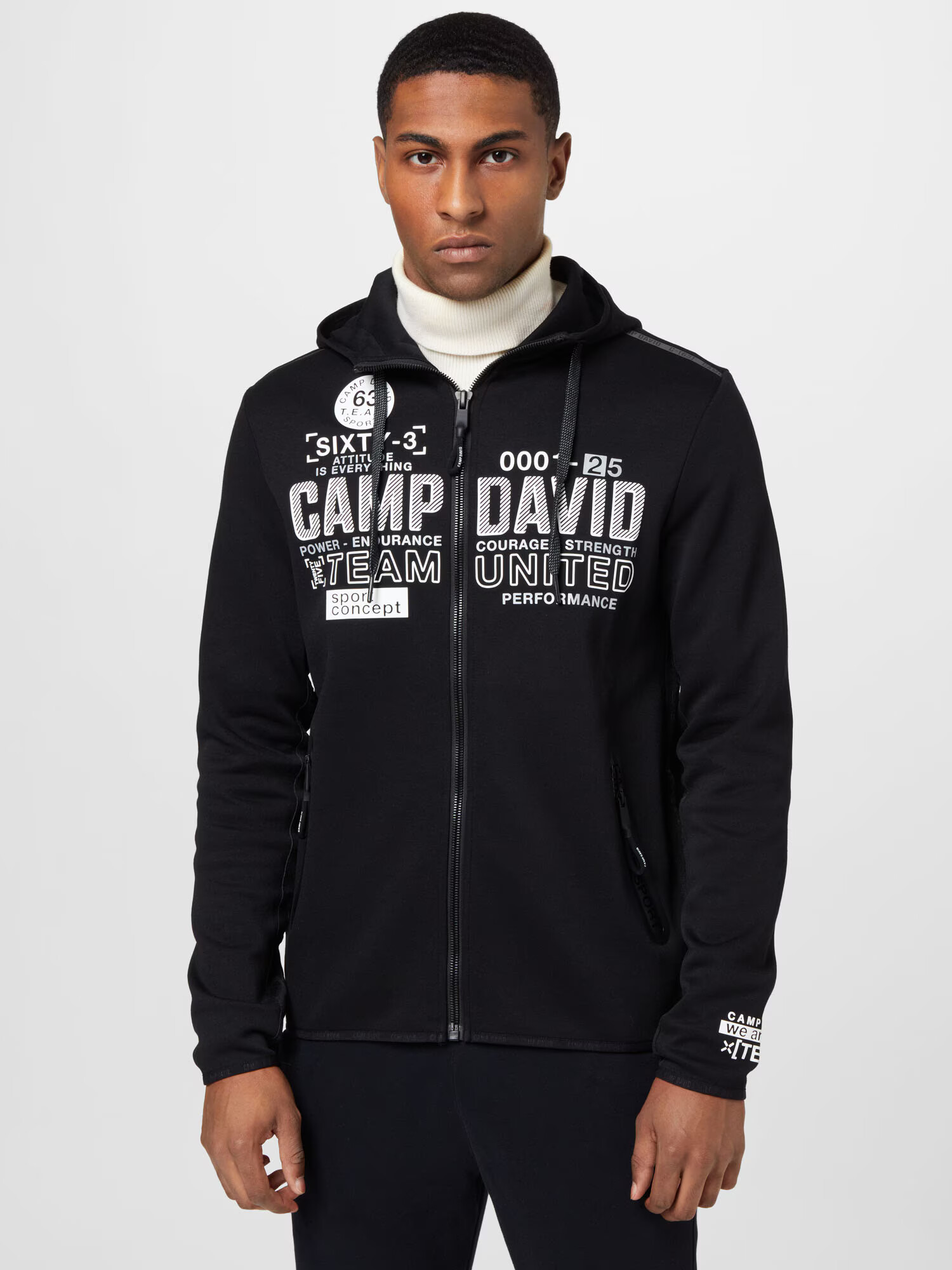 CAMP DAVID Hanorac negru / alb - Pled.ro