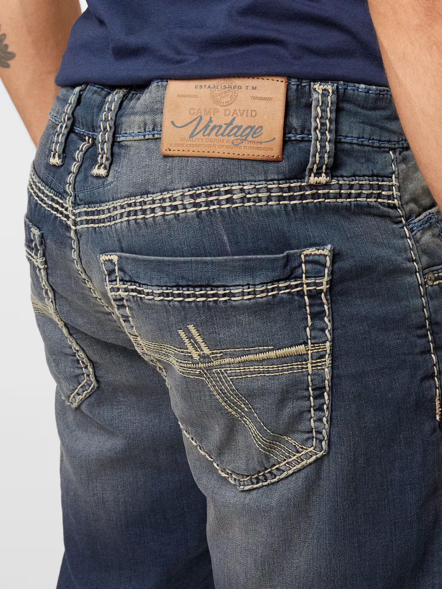 CAMP DAVID Jeans albastru - Pled.ro