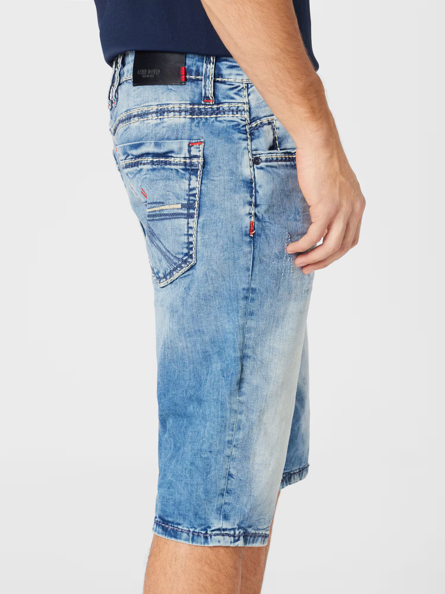 CAMP DAVID Jeans albastru denim / roșu - Pled.ro