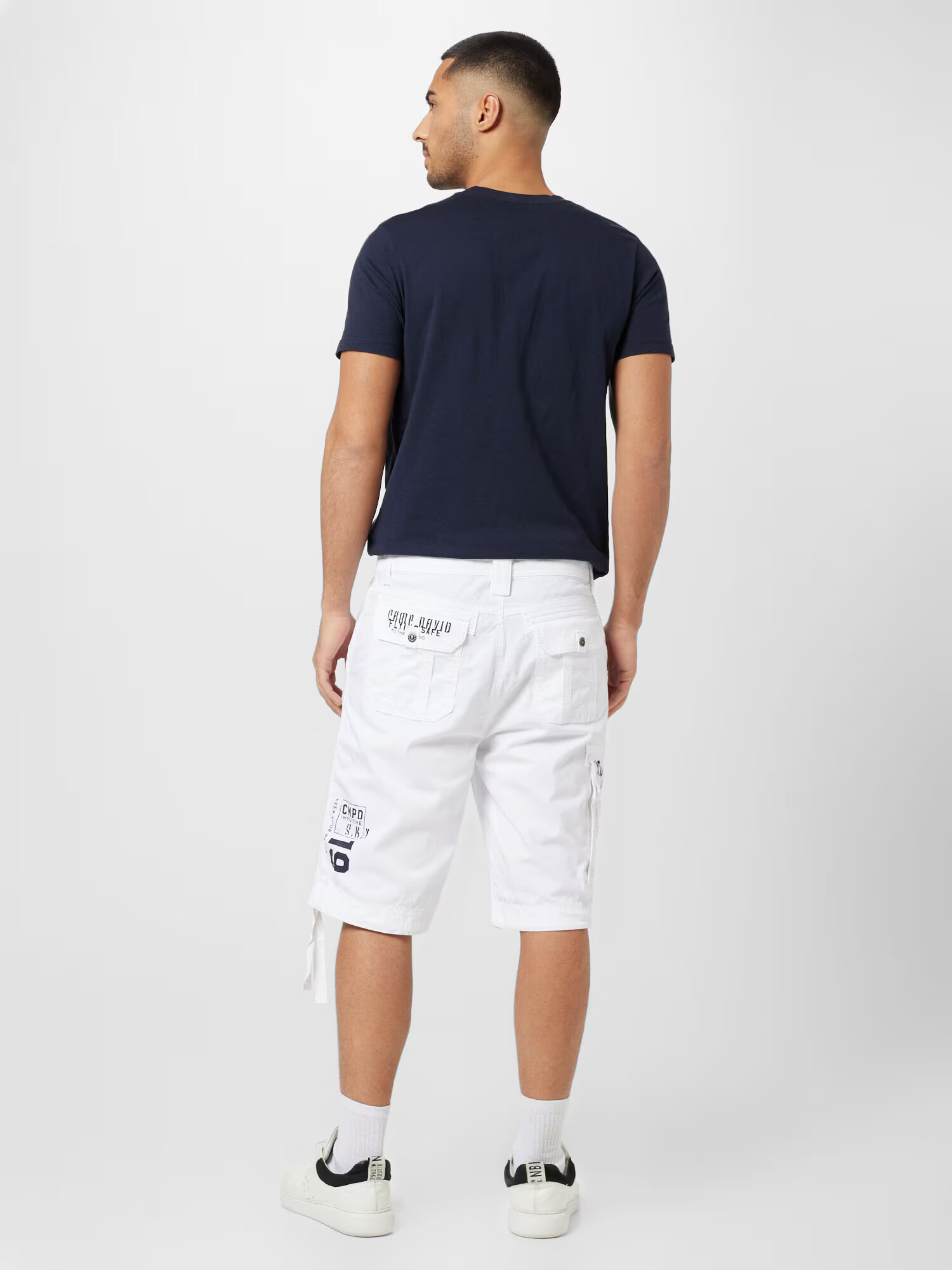 CAMP DAVID Pantaloni negru / alb - Pled.ro