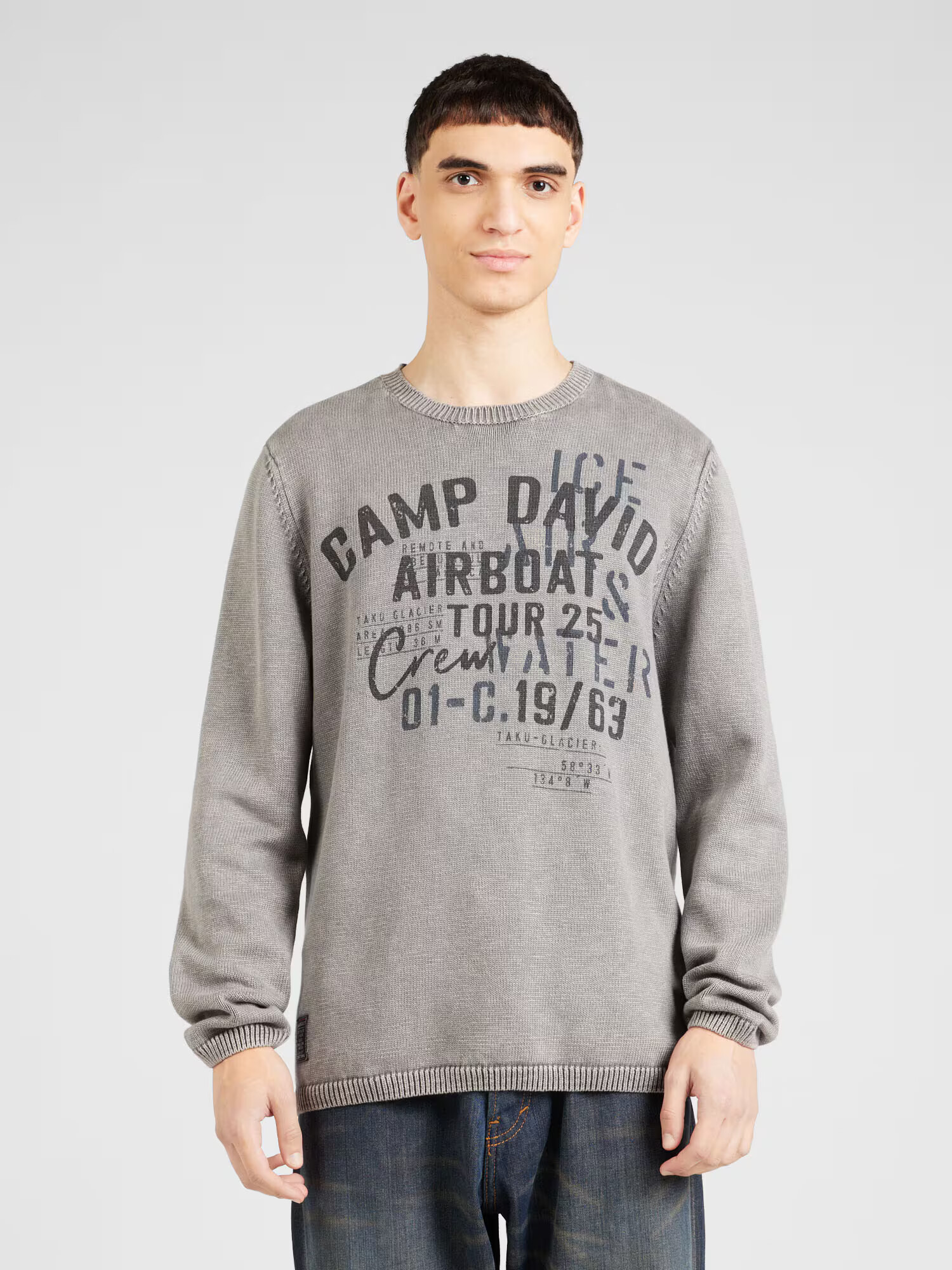 CAMP DAVID Pulover albastru / gri / negru - Pled.ro