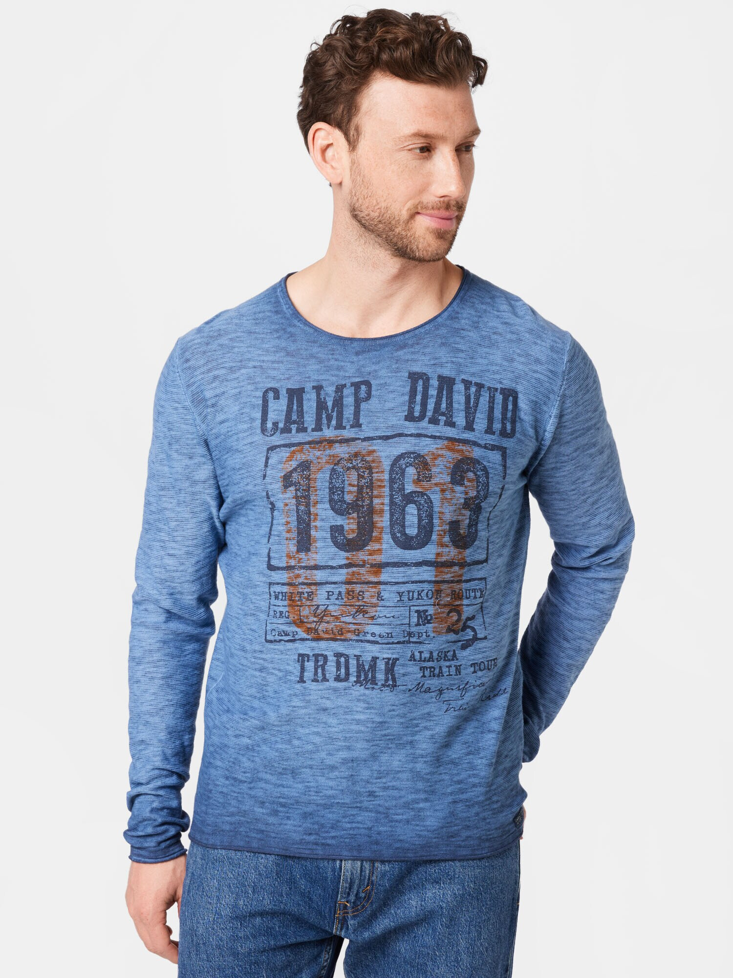 CAMP DAVID Pulover albastru / maro - Pled.ro