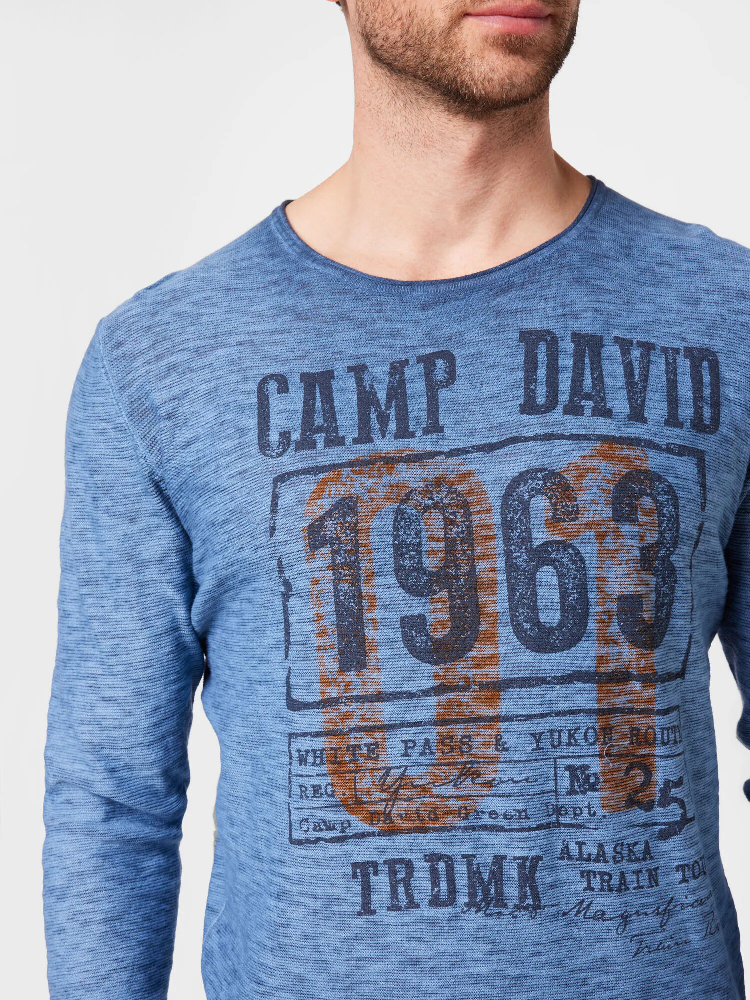 CAMP DAVID Pulover albastru / maro - Pled.ro