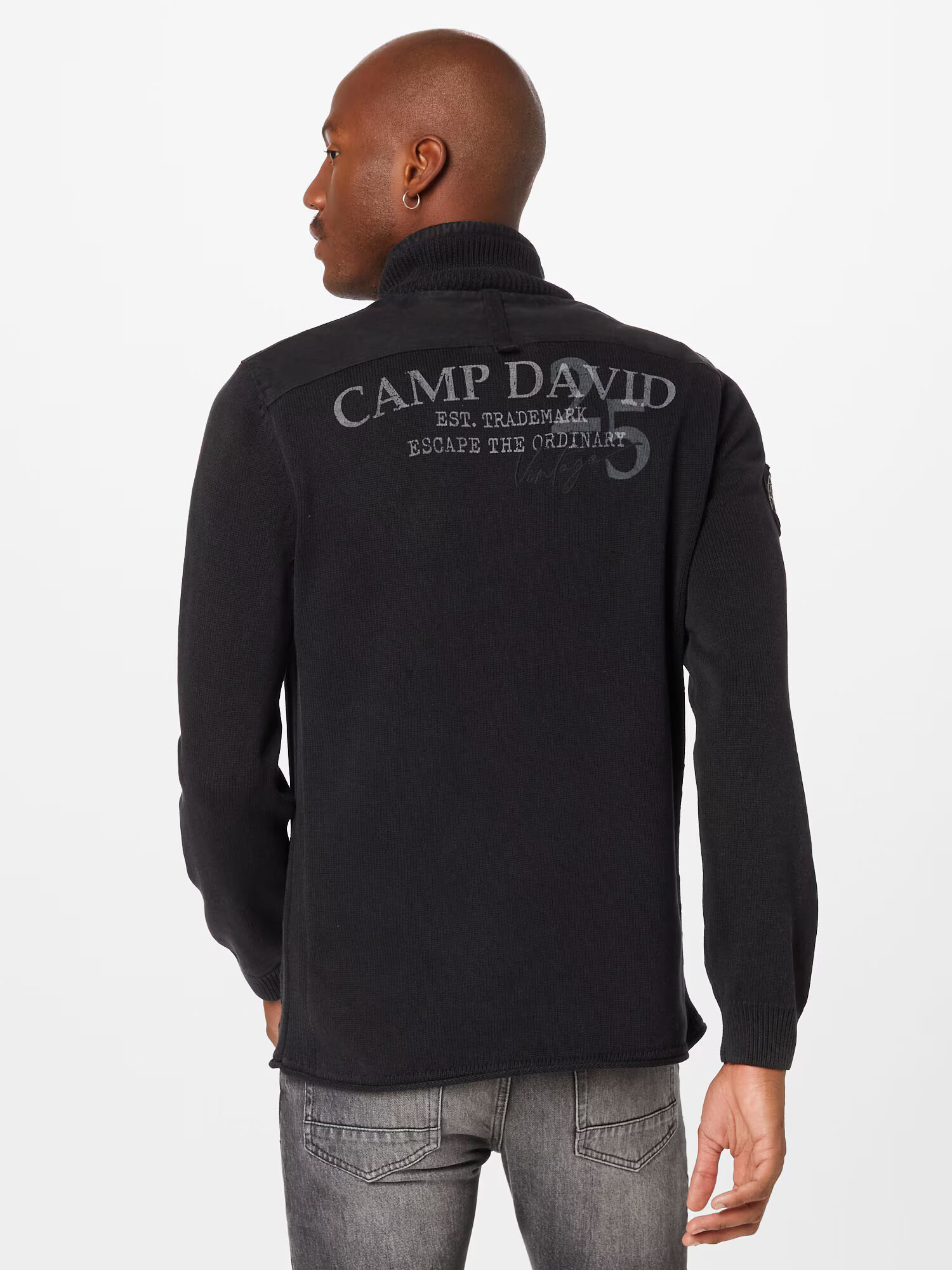 CAMP DAVID Pulover gri / negru / alb - Pled.ro