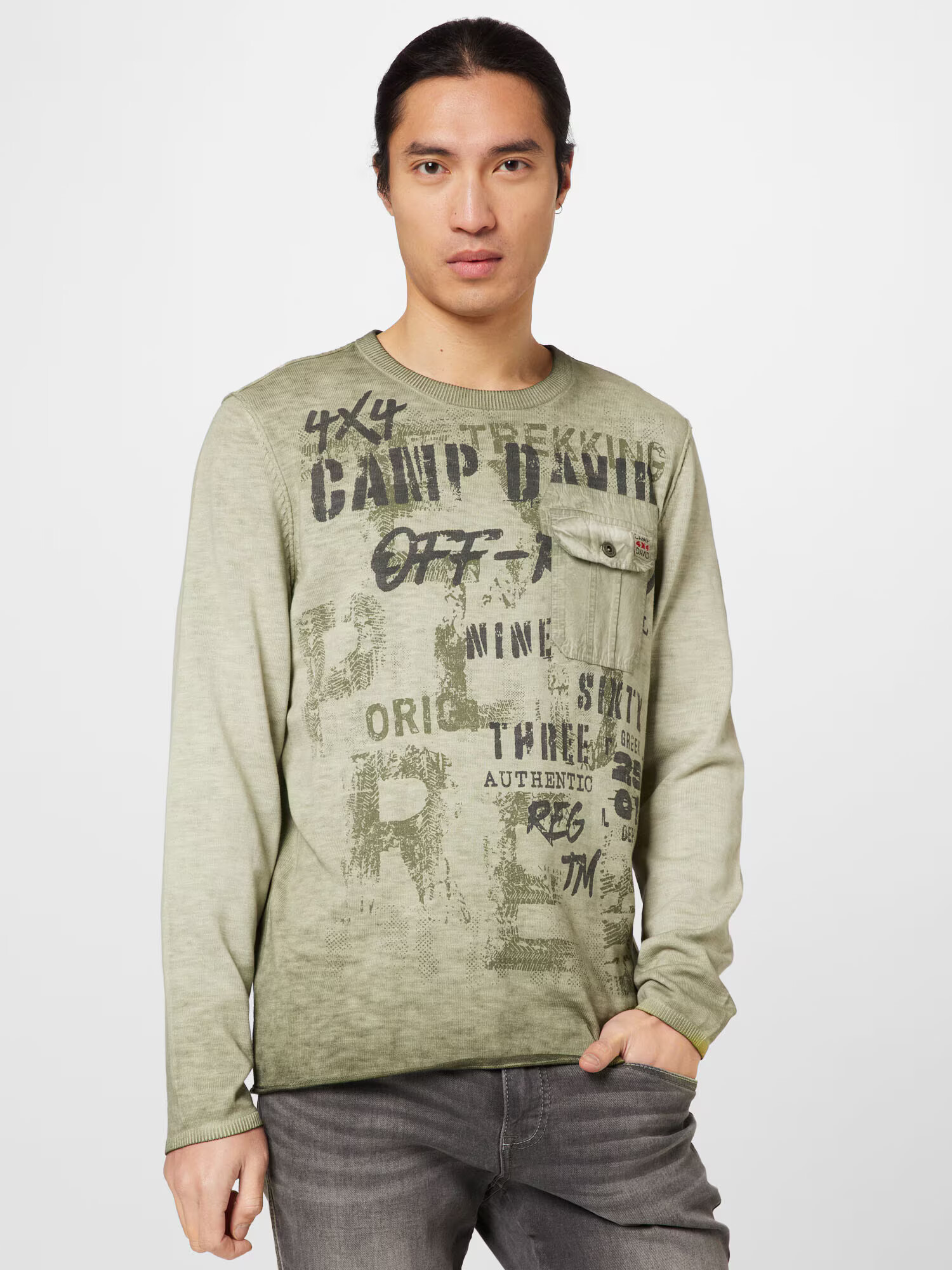 CAMP DAVID Pulover kaki / oliv / negru - Pled.ro