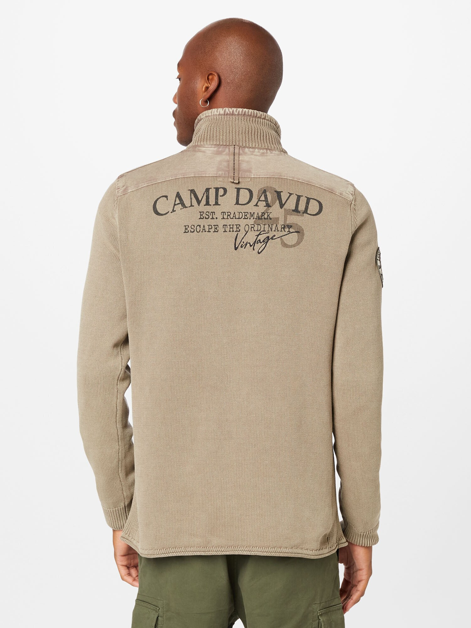 CAMP DAVID Pulover maro deschis / negru - Pled.ro