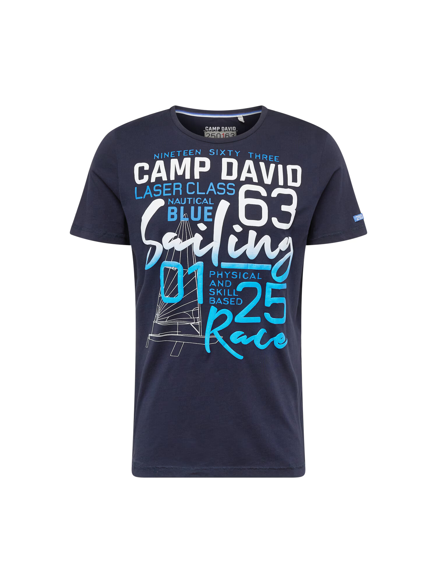 CAMP DAVID Tricou albastru / alb - Pled.ro