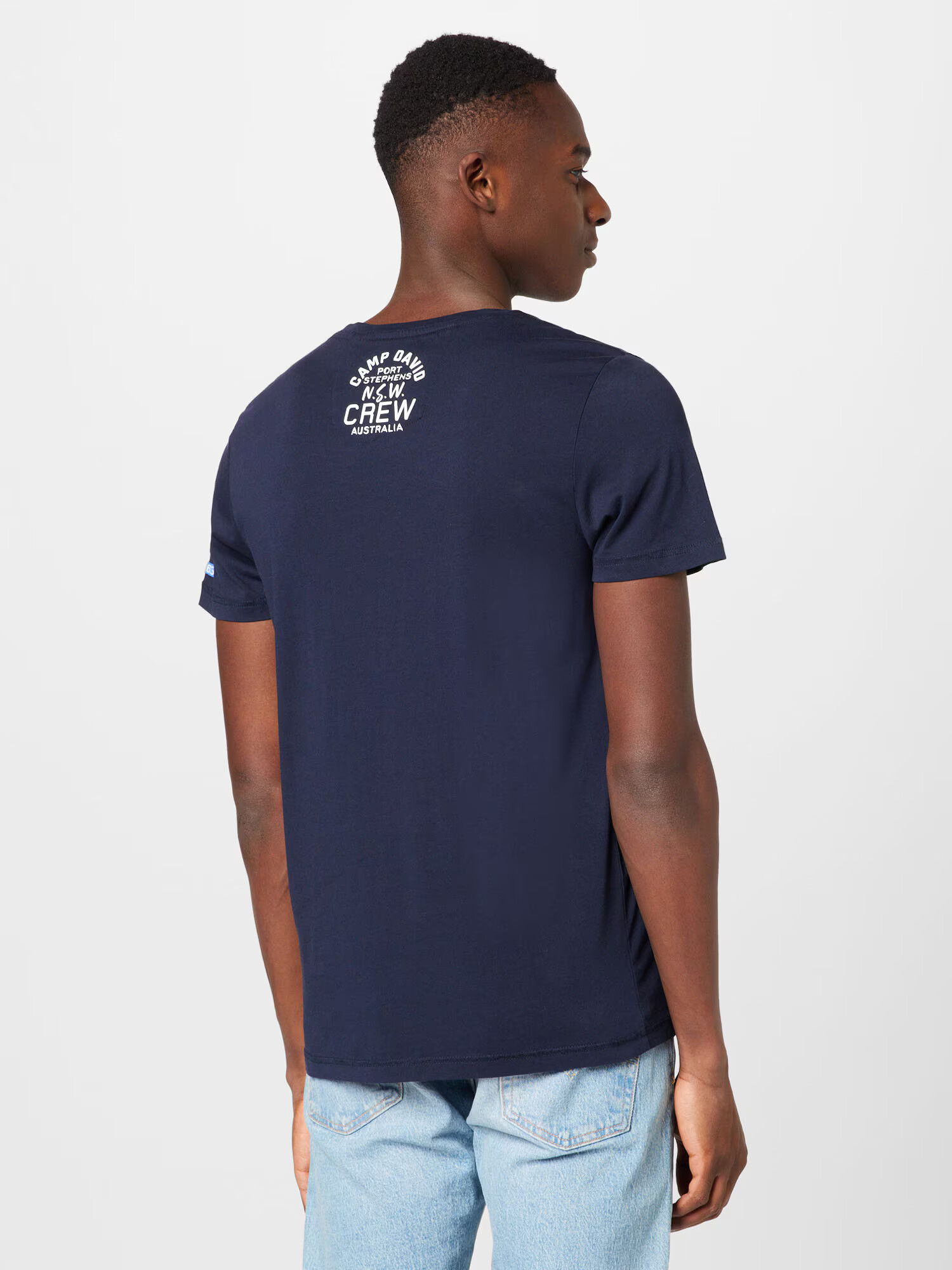 CAMP DAVID Tricou albastru / alb - Pled.ro