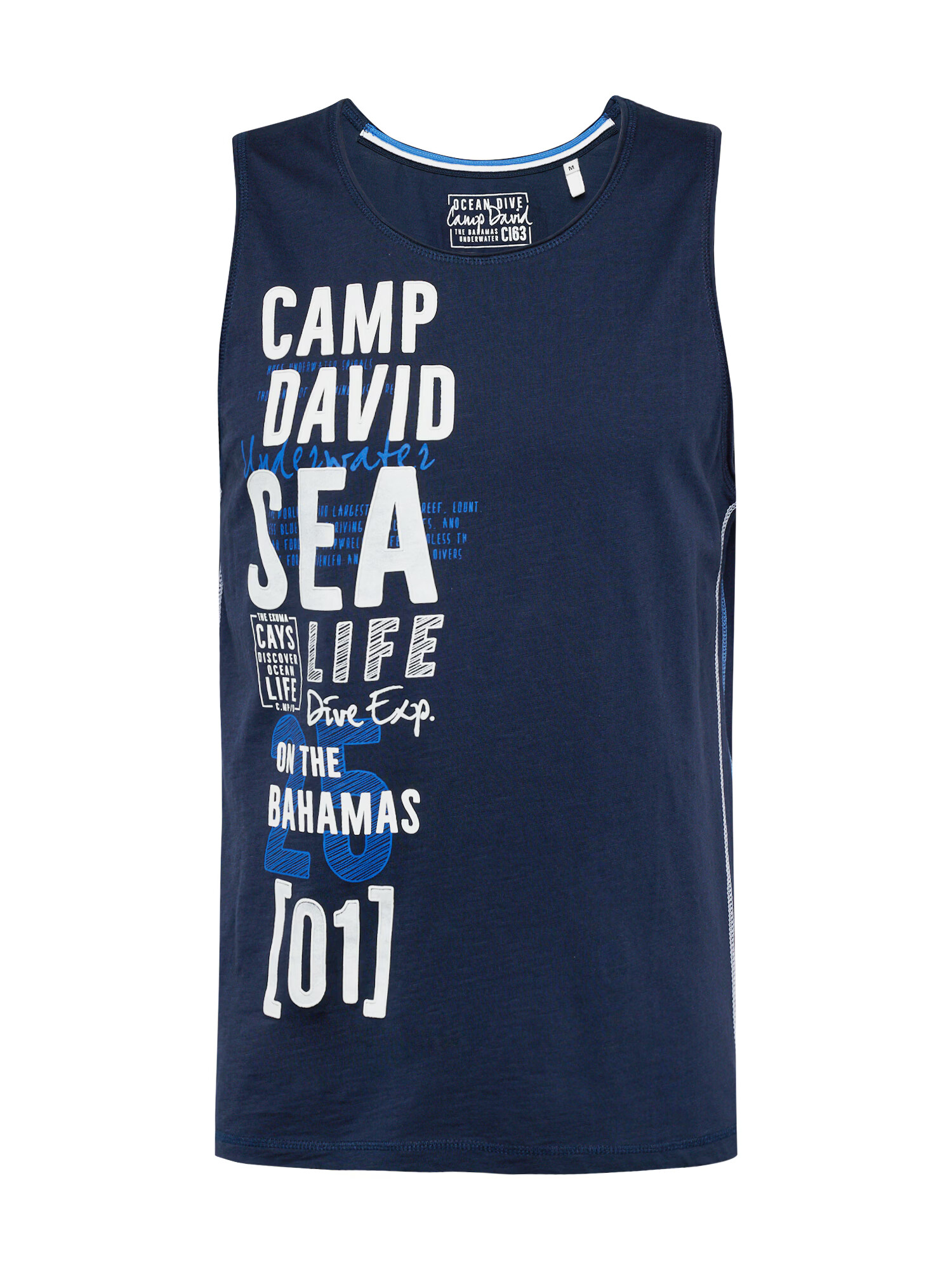 CAMP DAVID Tricou albastru / bleumarin / alb - Pled.ro