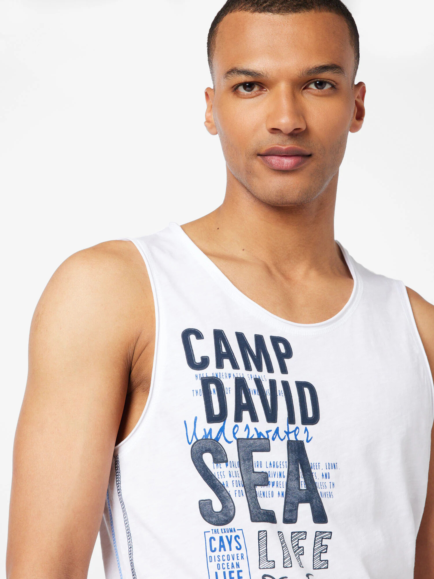 CAMP DAVID Tricou albastru / bleumarin / alb - Pled.ro