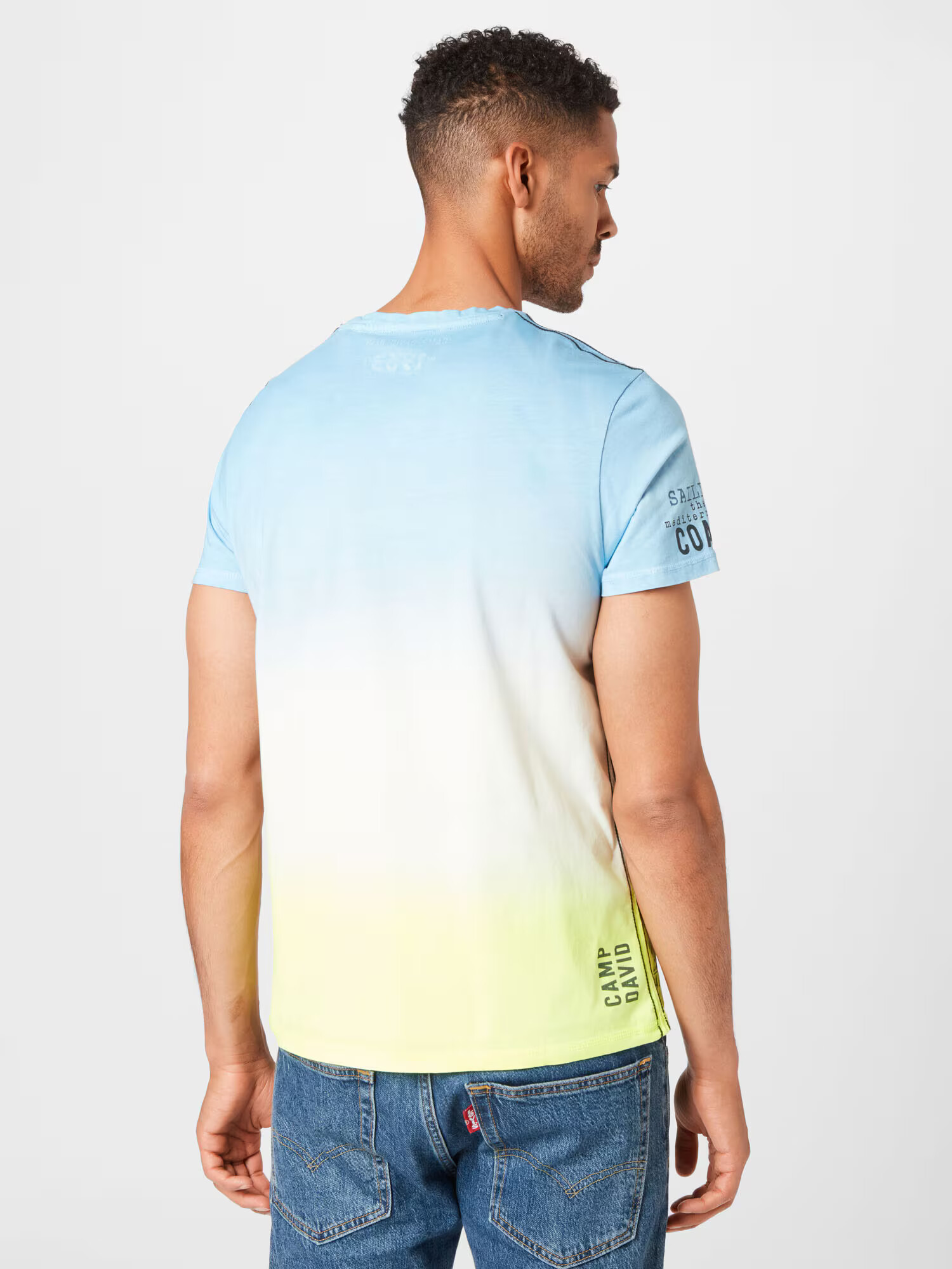 CAMP DAVID Tricou albastru / cyan / galben / negru / alb - Pled.ro