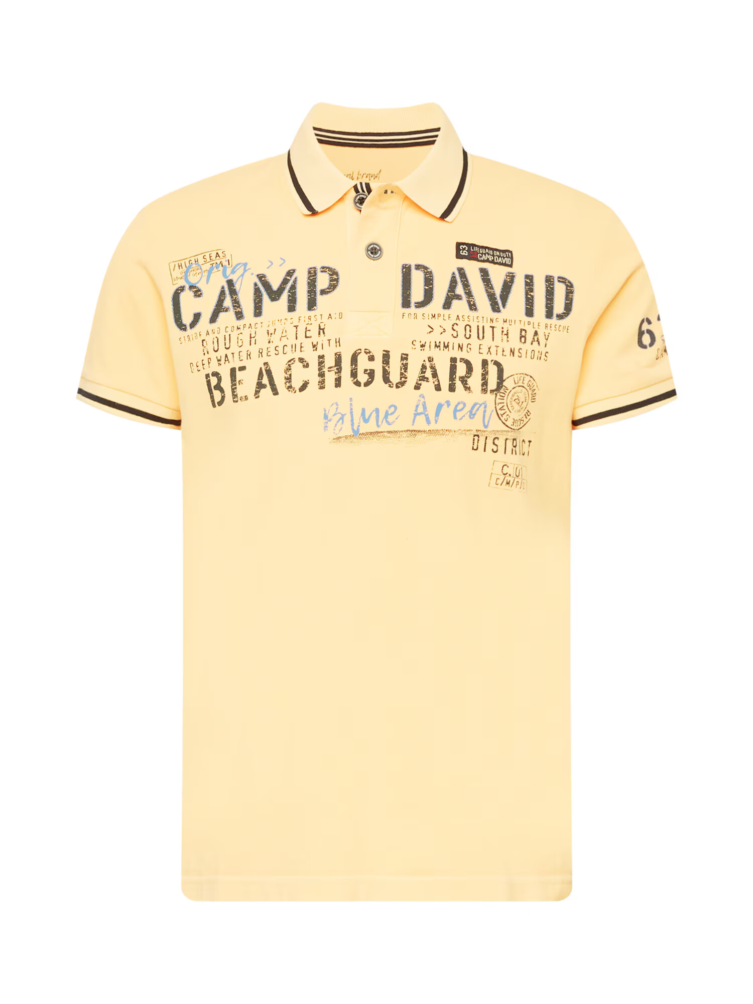 CAMP DAVID Tricou albastru deschis / galben / negru - Pled.ro