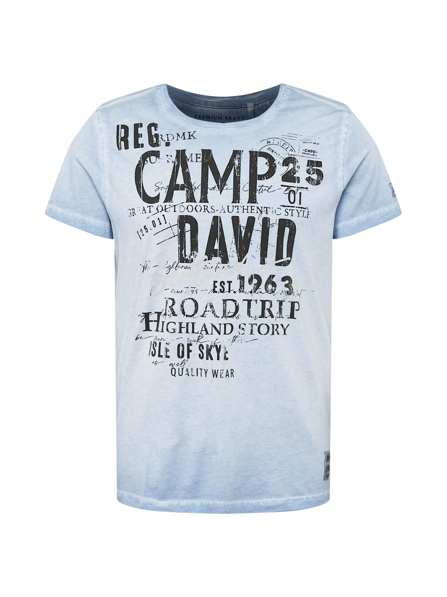 CAMP DAVID Tricou albastru deschis / negru - Pled.ro