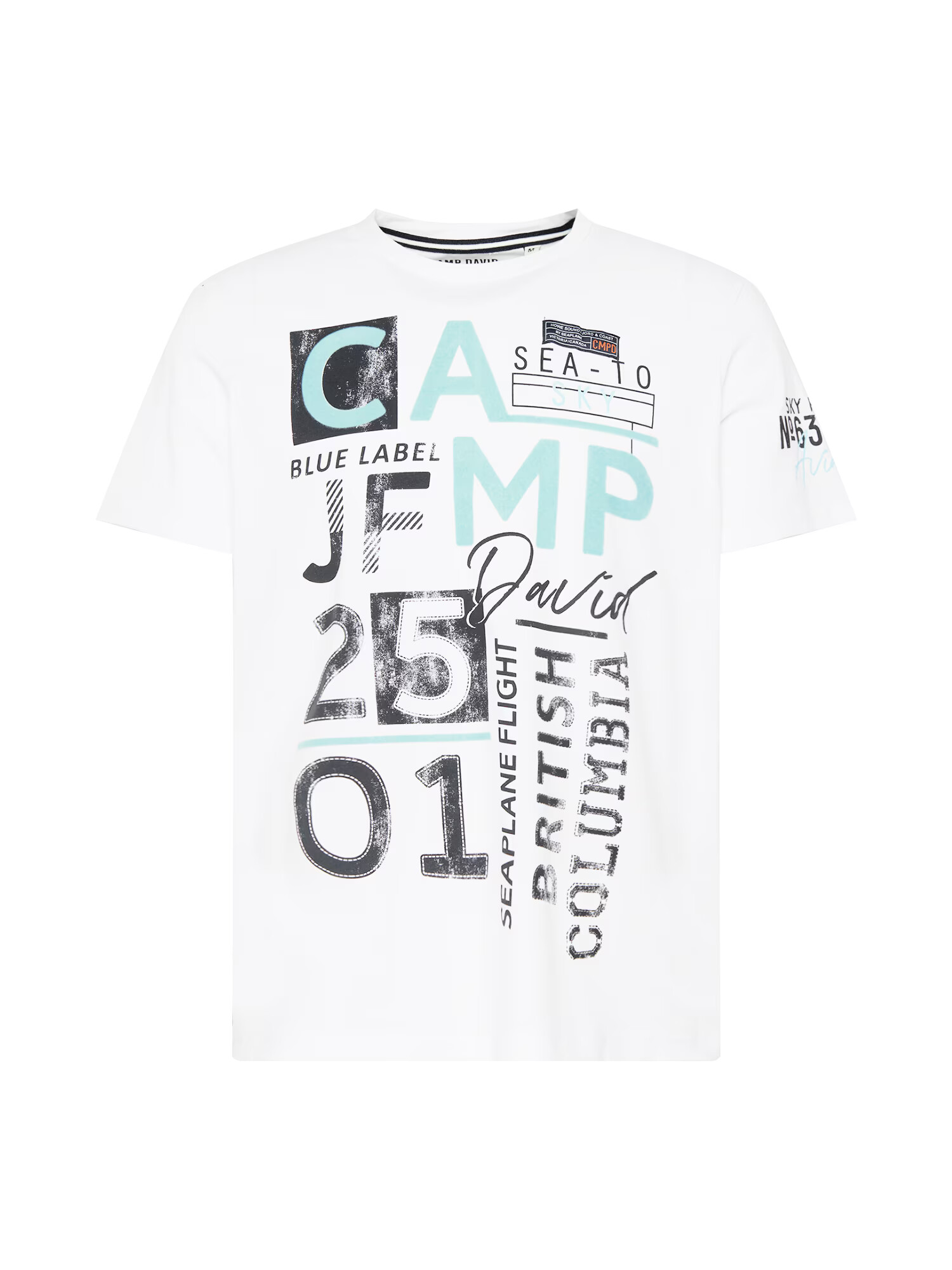 CAMP DAVID Tricou albastru deschis / negru / alb - Pled.ro