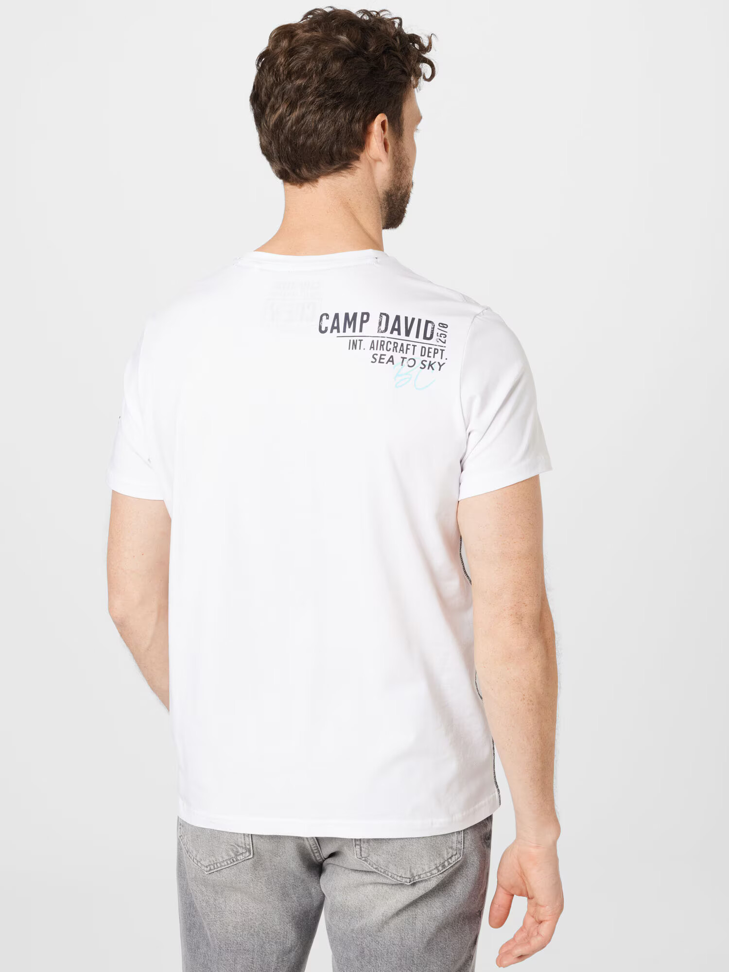 CAMP DAVID Tricou albastru deschis / negru / alb - Pled.ro