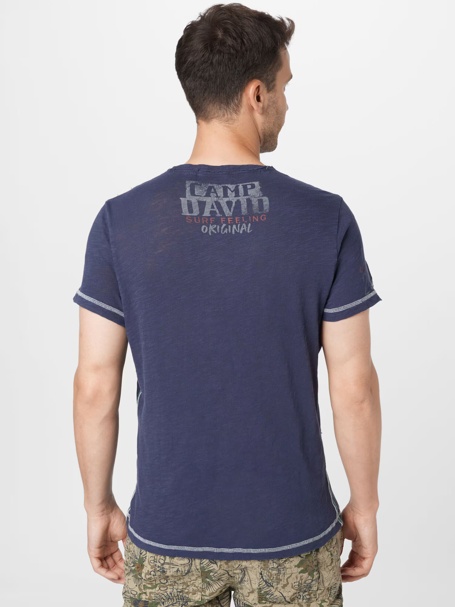 CAMP DAVID Tricou albastru fumuriu / albastru închis / roz - Pled.ro