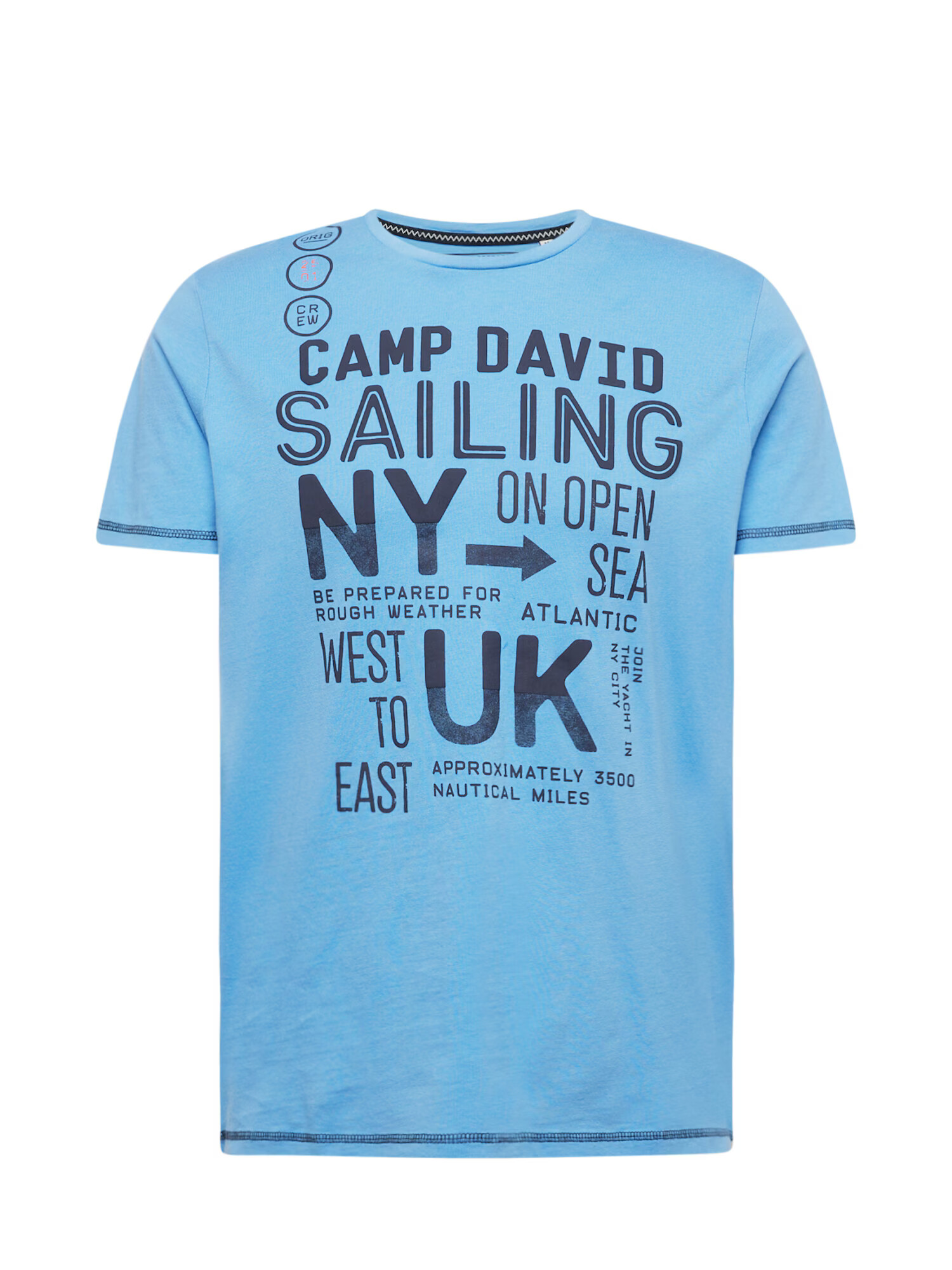 CAMP DAVID Tricou albastru fumuriu / albastru noapte - Pled.ro