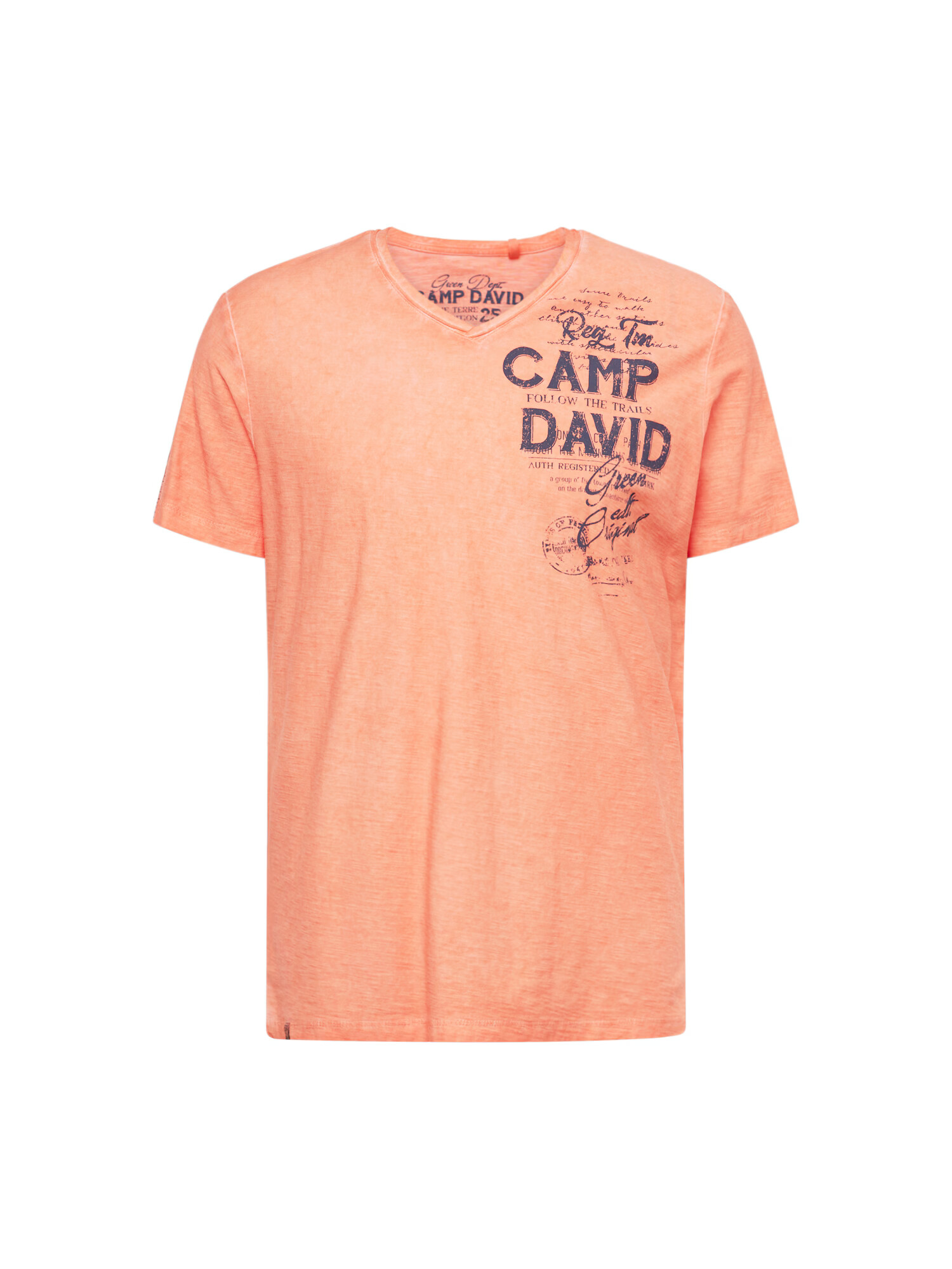 CAMP DAVID Tricou albastru închis / portocaliu piersică - Pled.ro